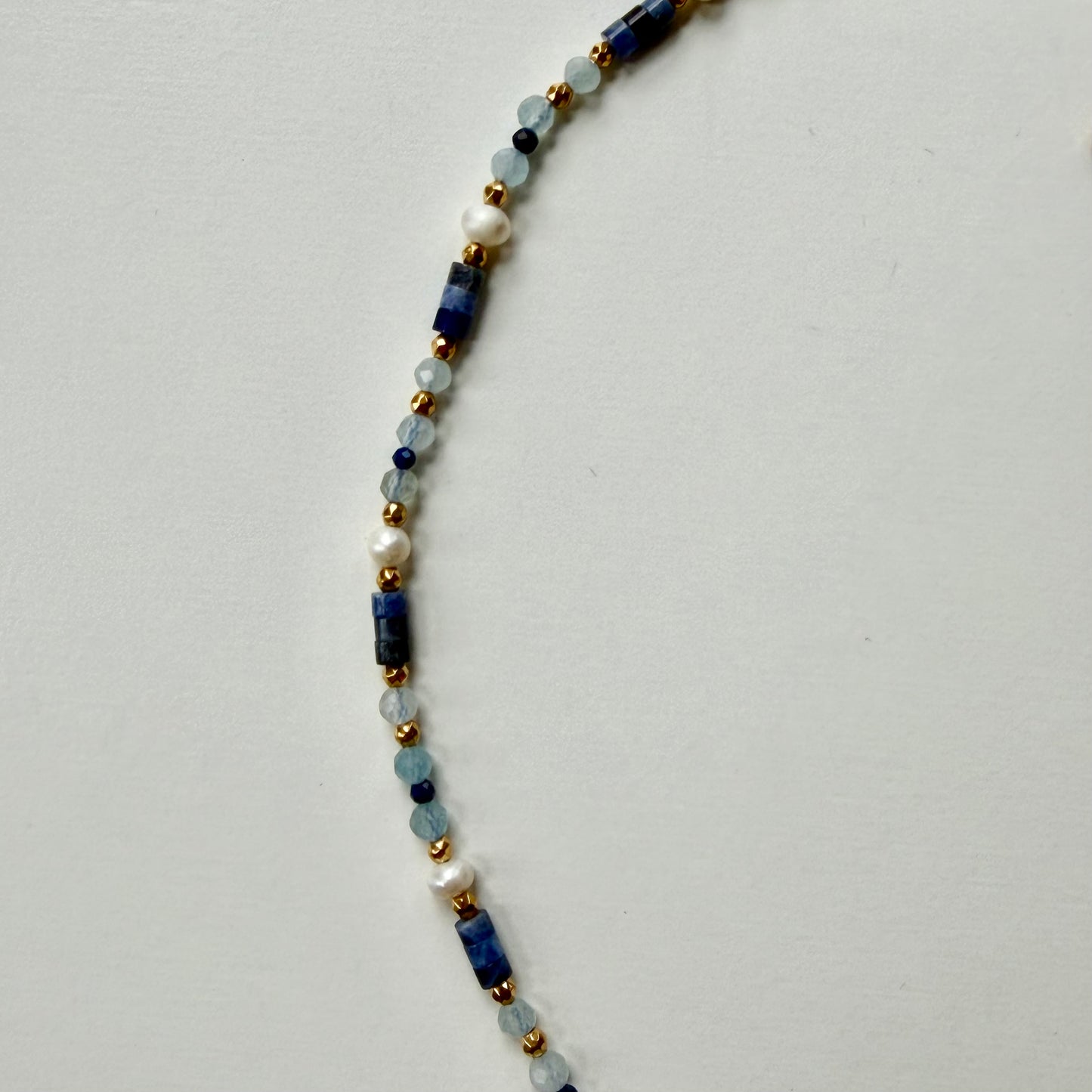 Semi Precious Stone Gold Plated Beaded Necklace