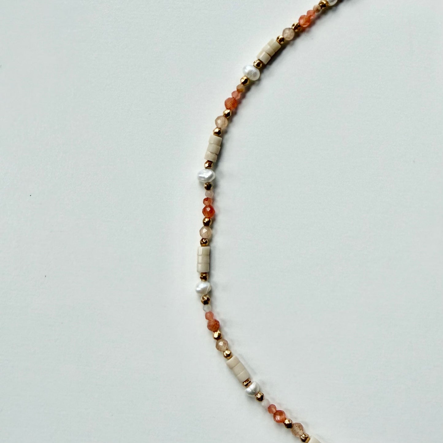 Semi Precious Stone Gold Plated Beaded Necklace