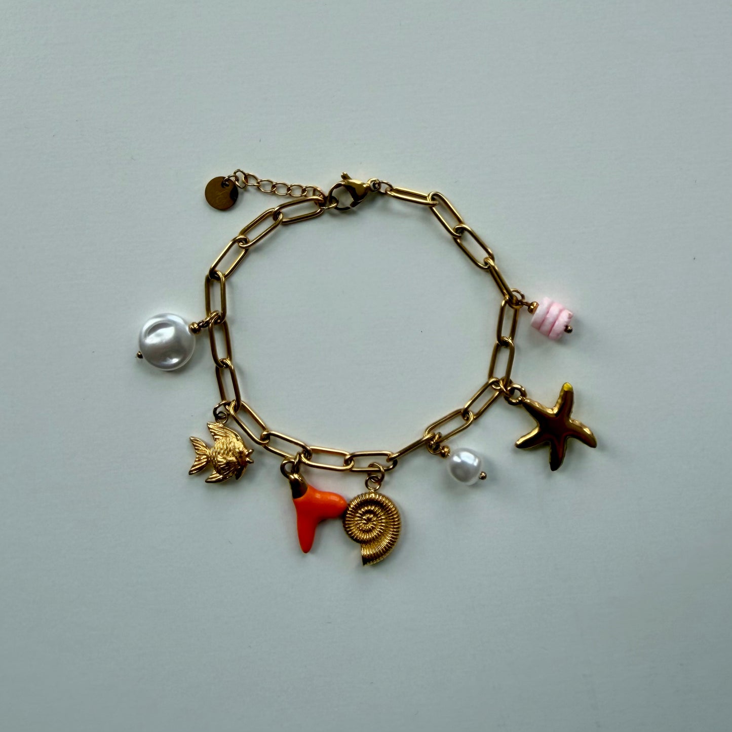 Ocean Gold Plated Link Bracelet