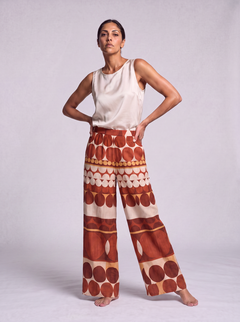 Santorini Geometric Trousers