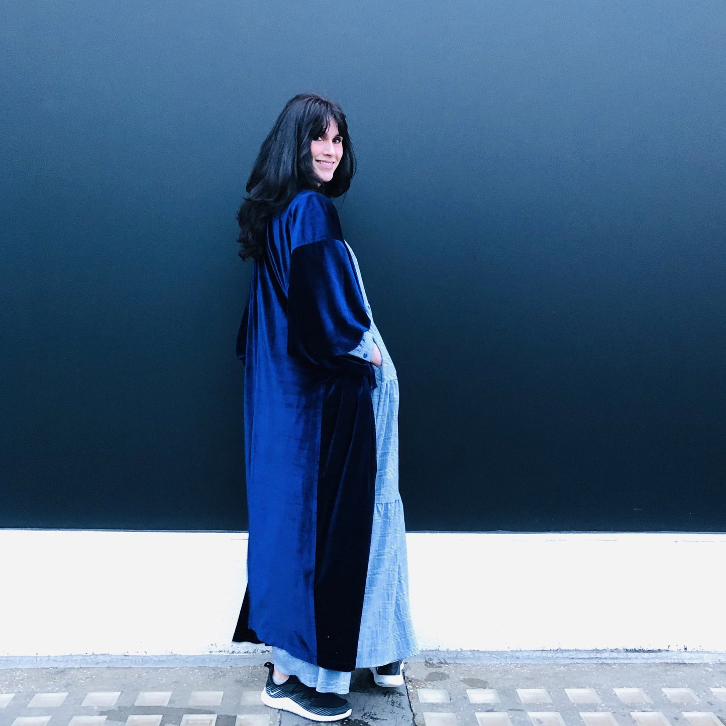 Velvet Kimono in Blue