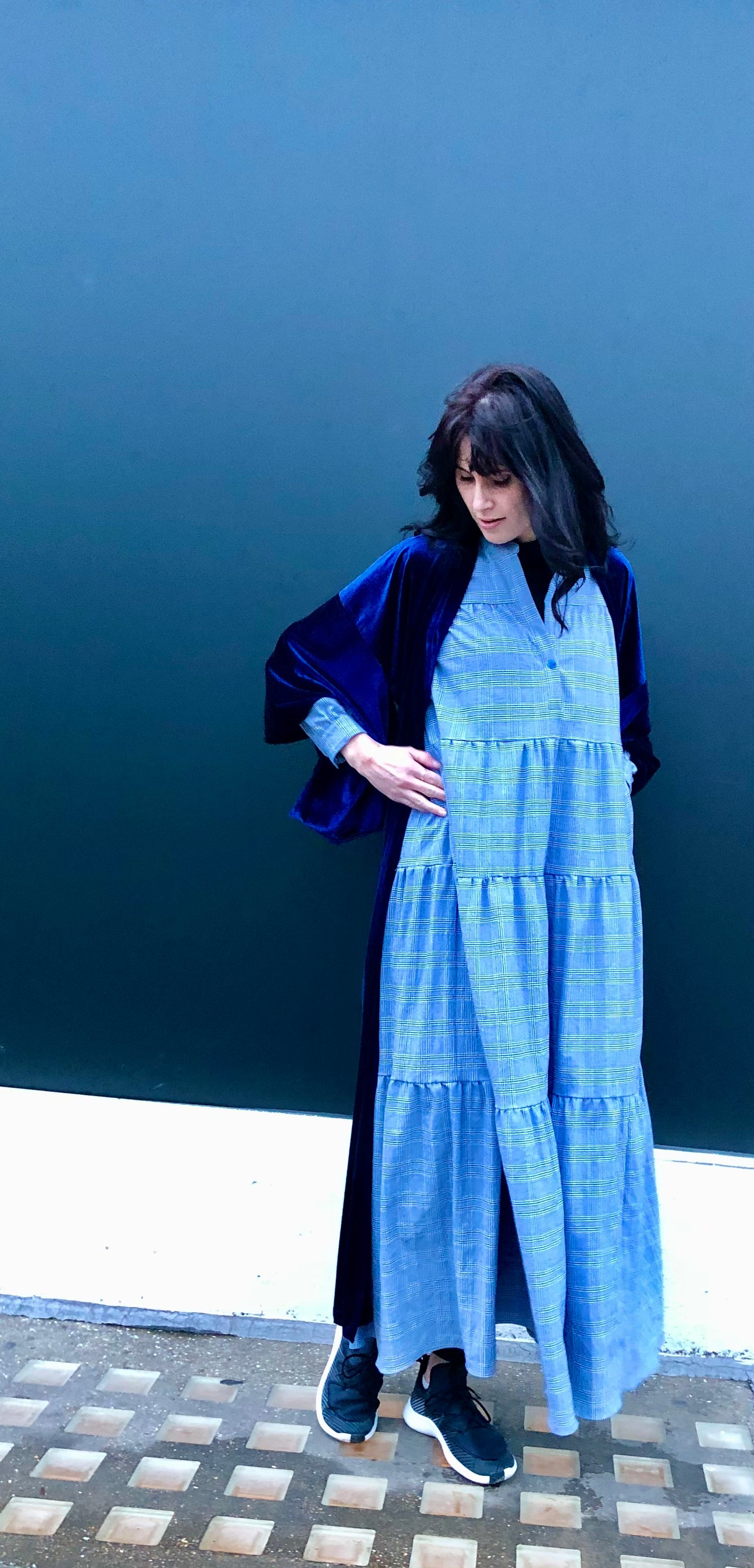 Velvet Kimono in Blue