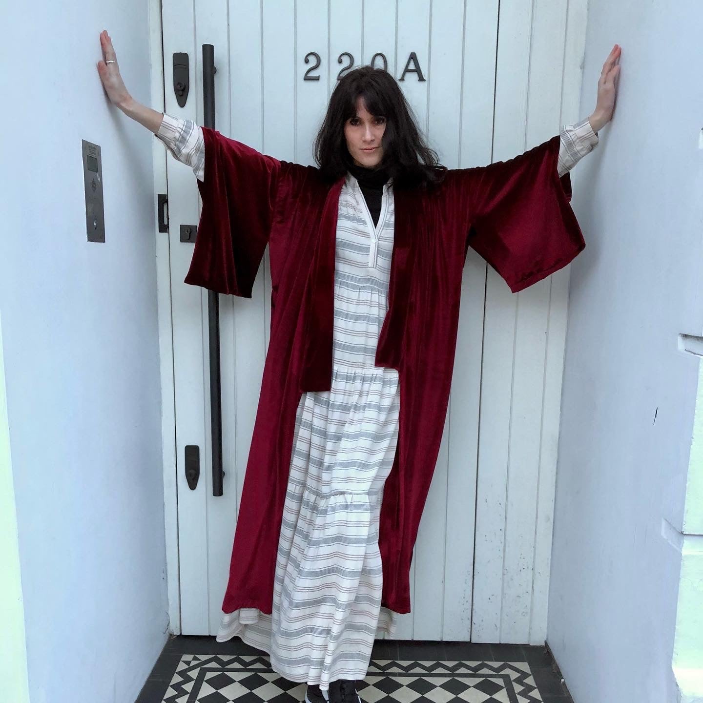 Velvet Kimono in Red