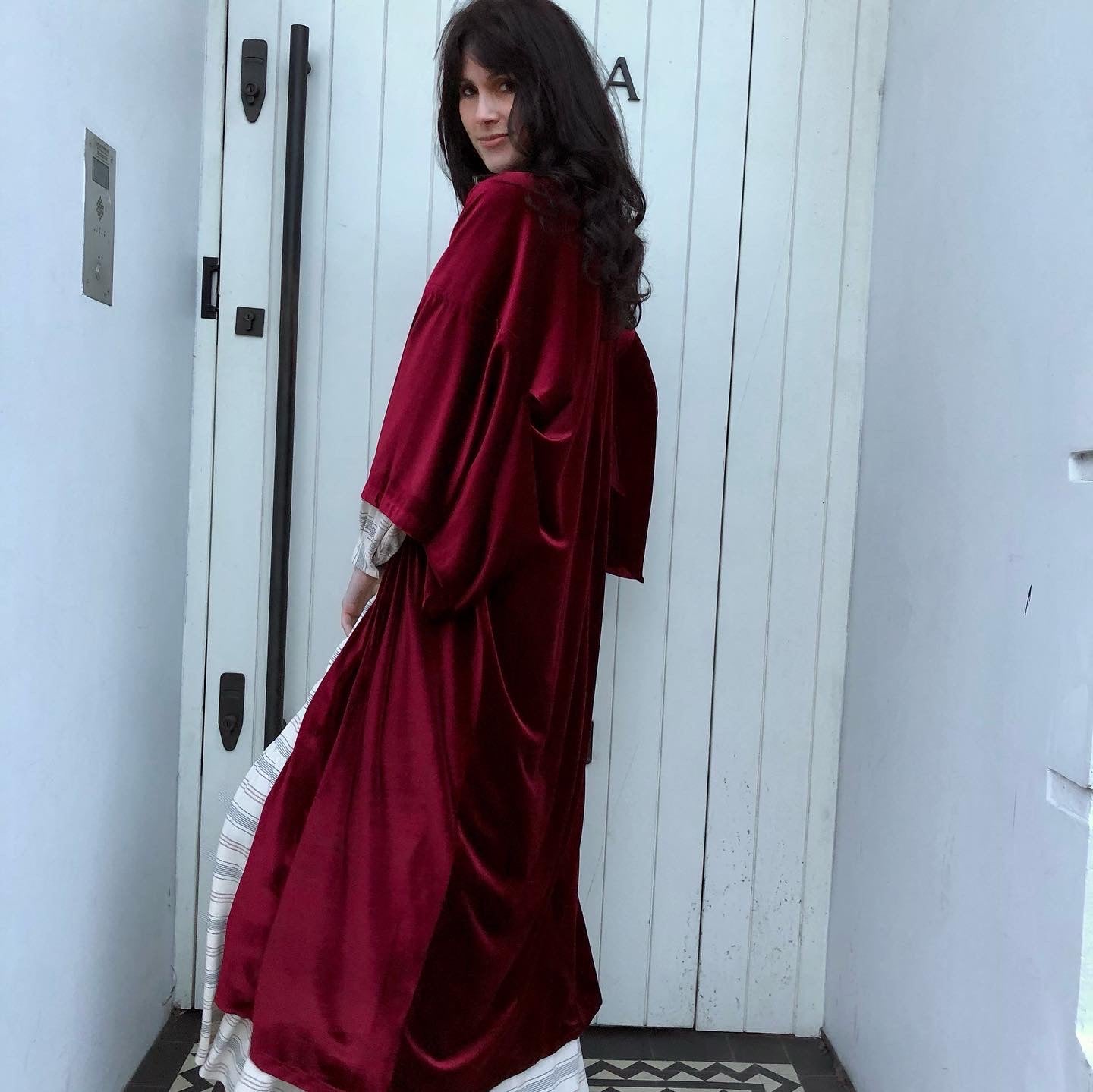 Velvet Kimono in Red