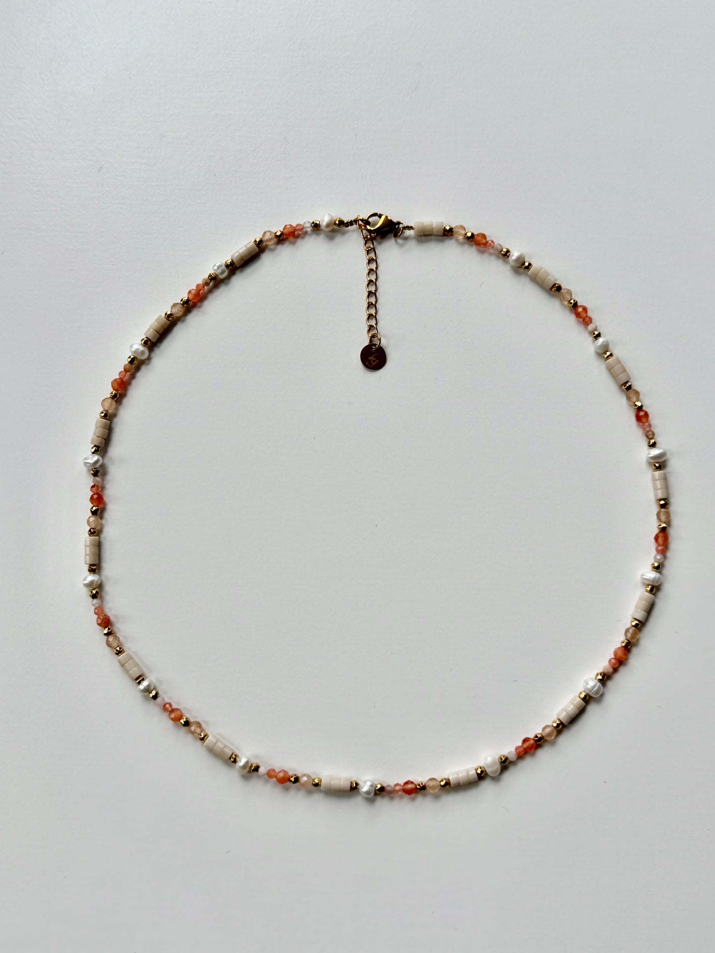 Semi Precious Stone Gold Plated Beaded Necklace