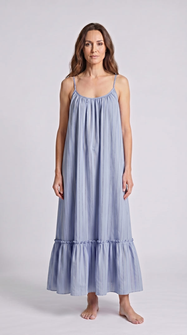 Amalfi Swirl Maxi Dress - Pinstripe