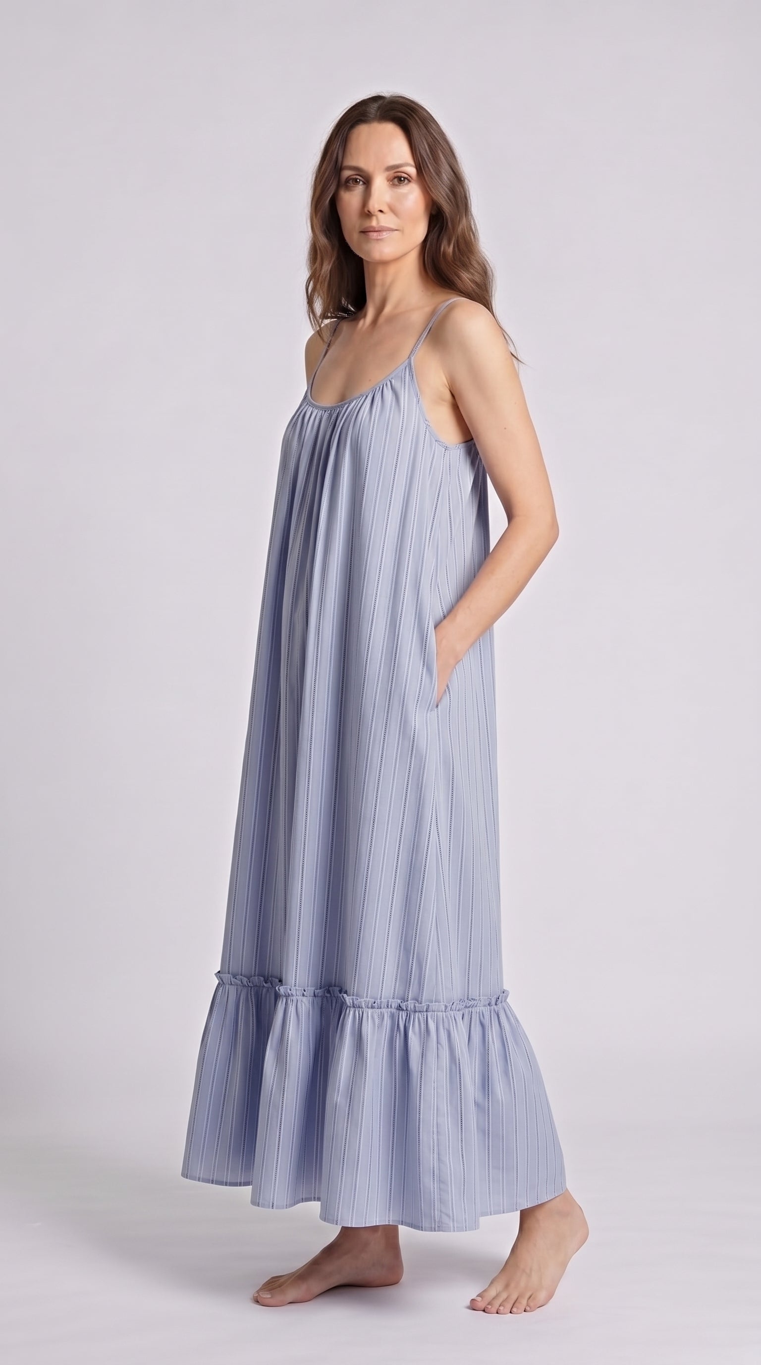 Amalfi Swirl Maxi Dress - Pinstripe