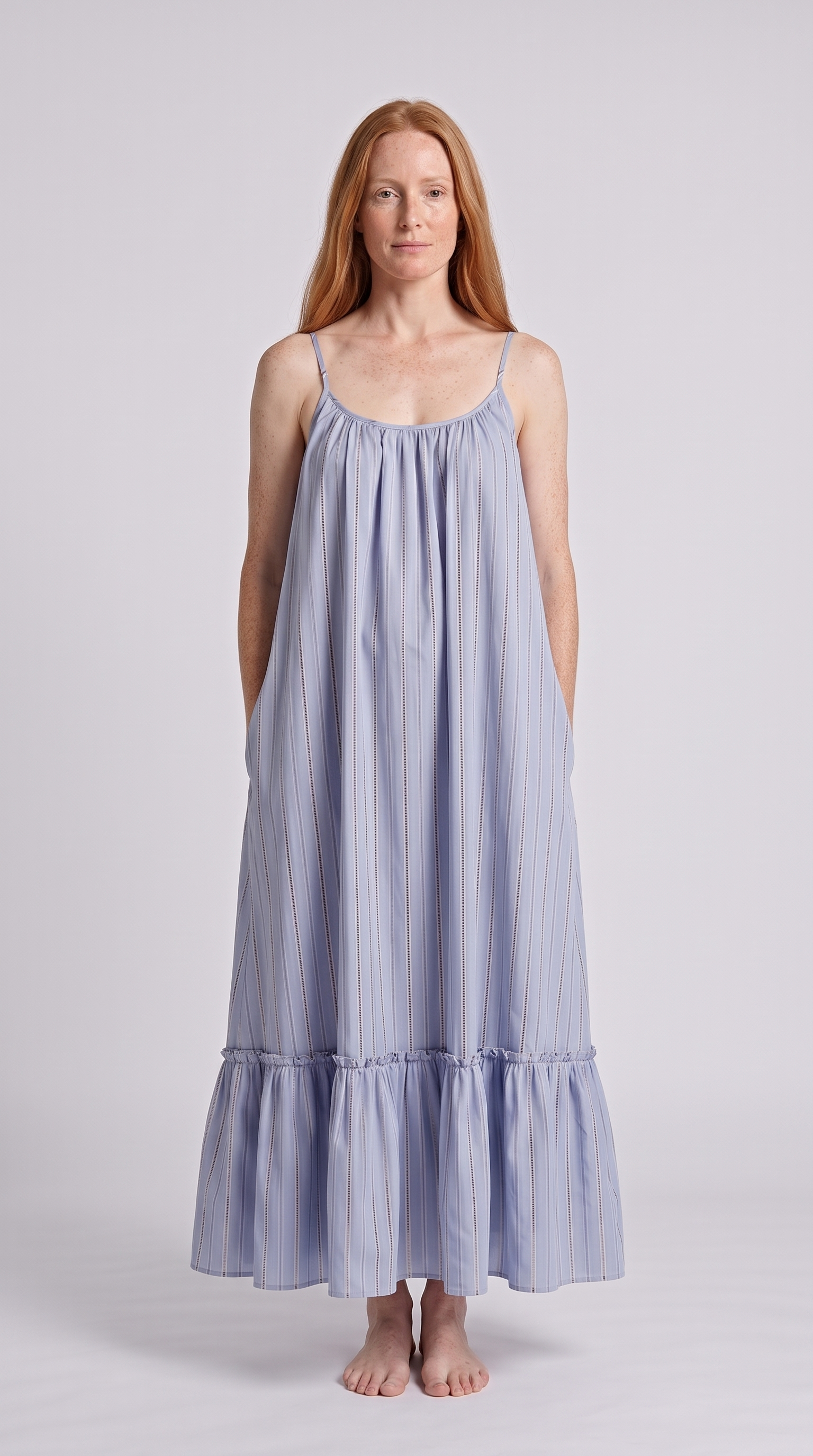 Amalfi Swirl Maxi Dress - Pinstripe