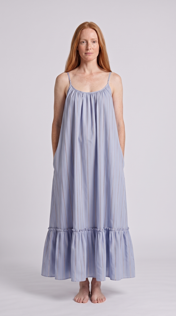 Amalfi Swirl Maxi Dress - Pinstripe