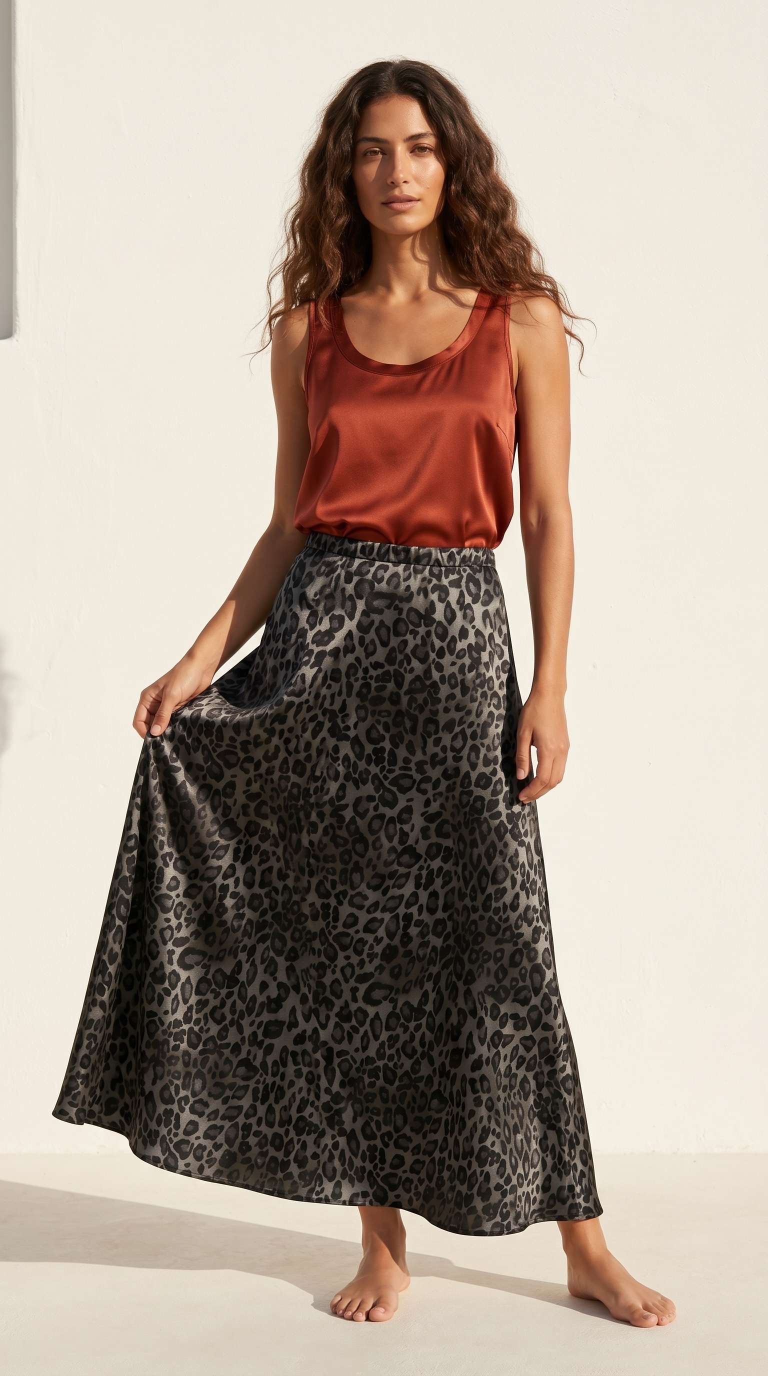 Savannah Black Leopard Maxi Skirt