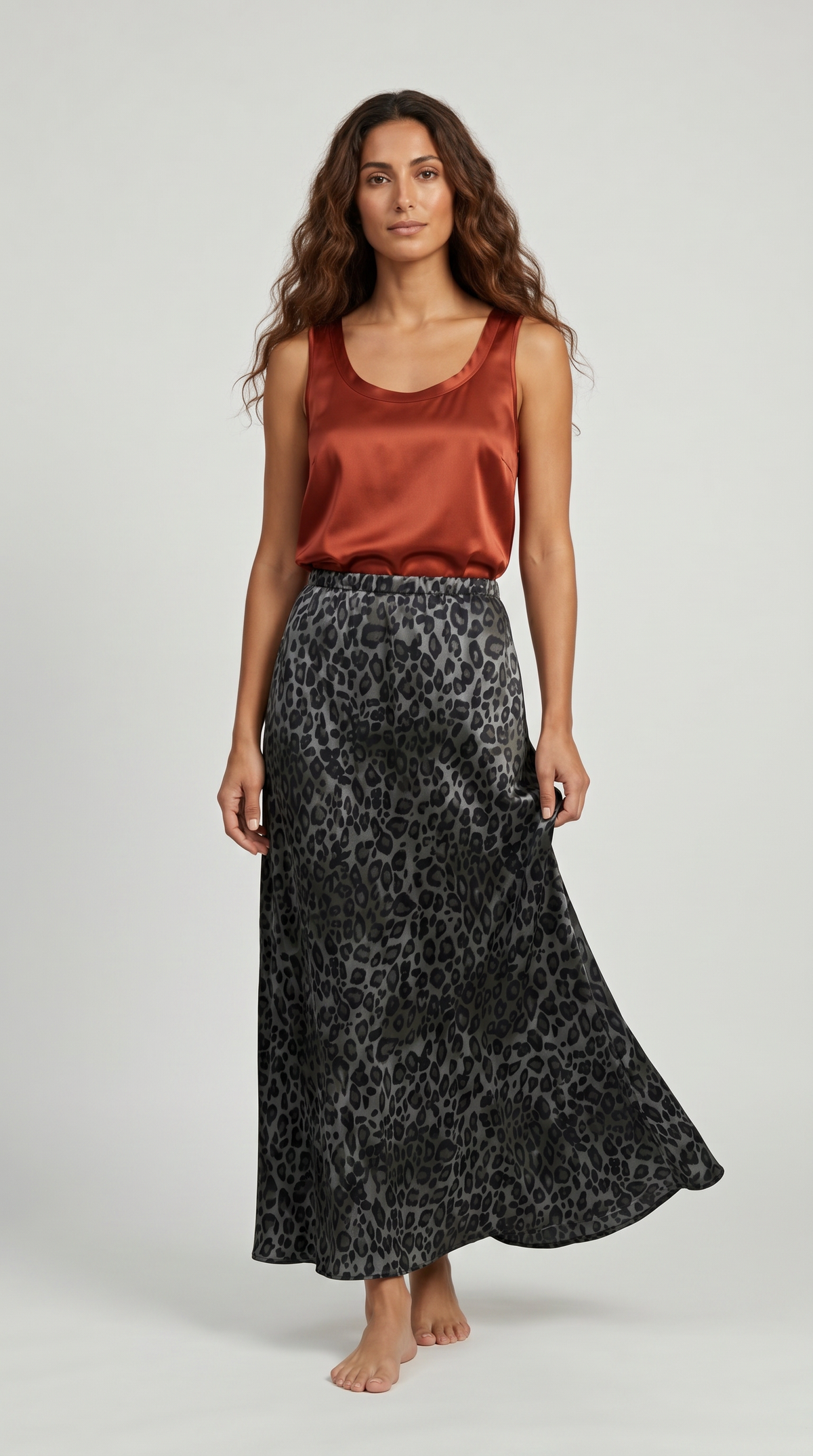 Savannah Black Leopard Maxi Skirt