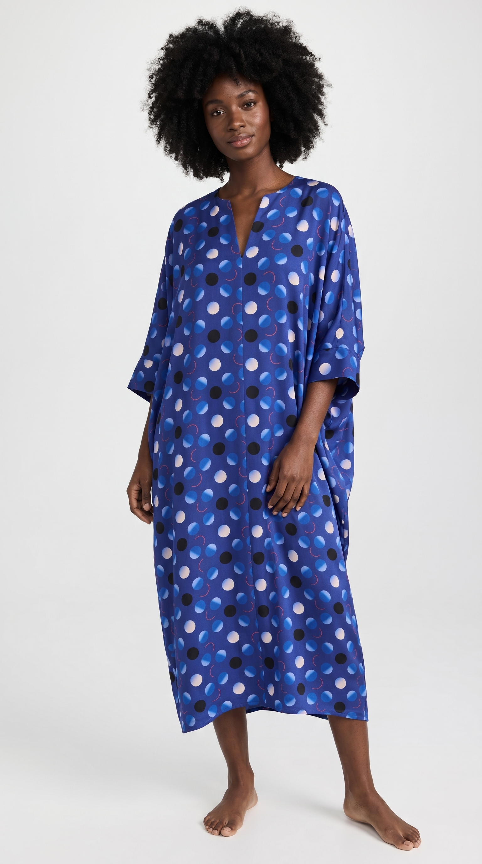 Capri Soleil Blue Silk Kaftan