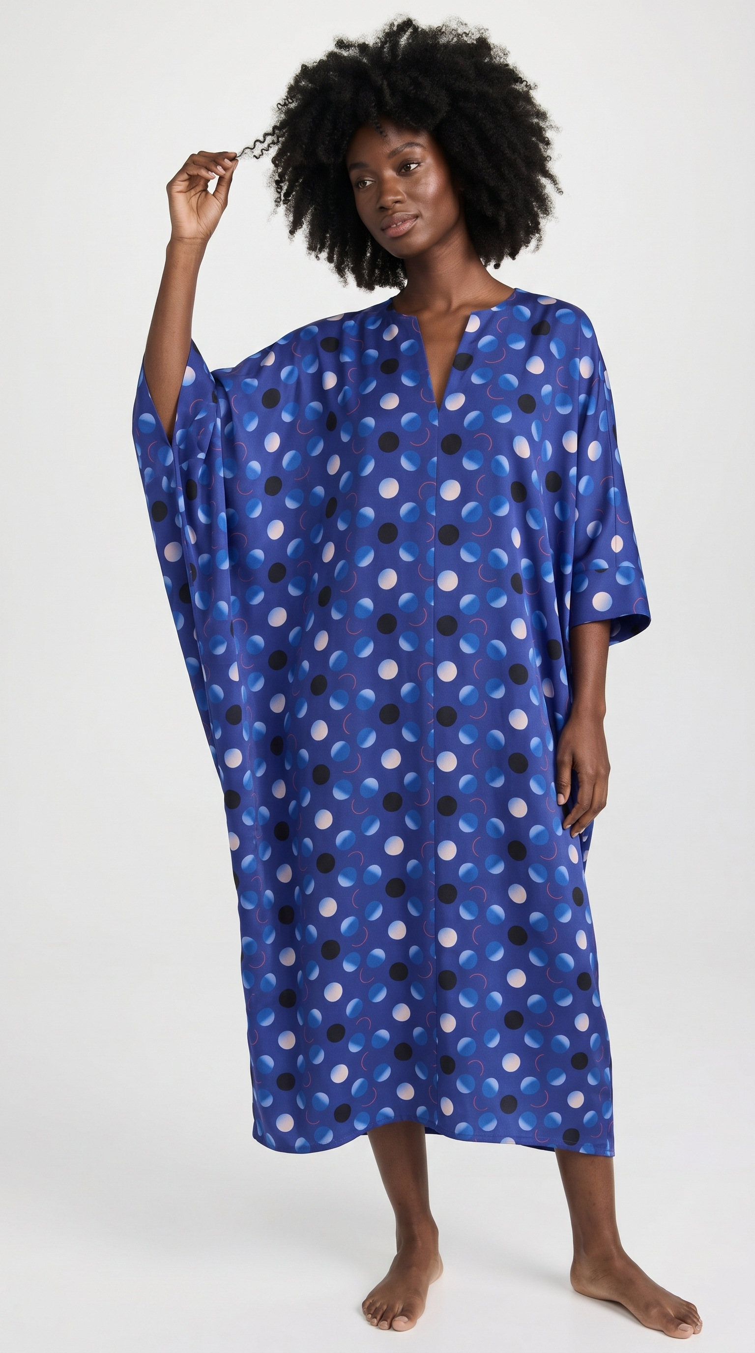 Capri Soleil Blue Silk Kaftan