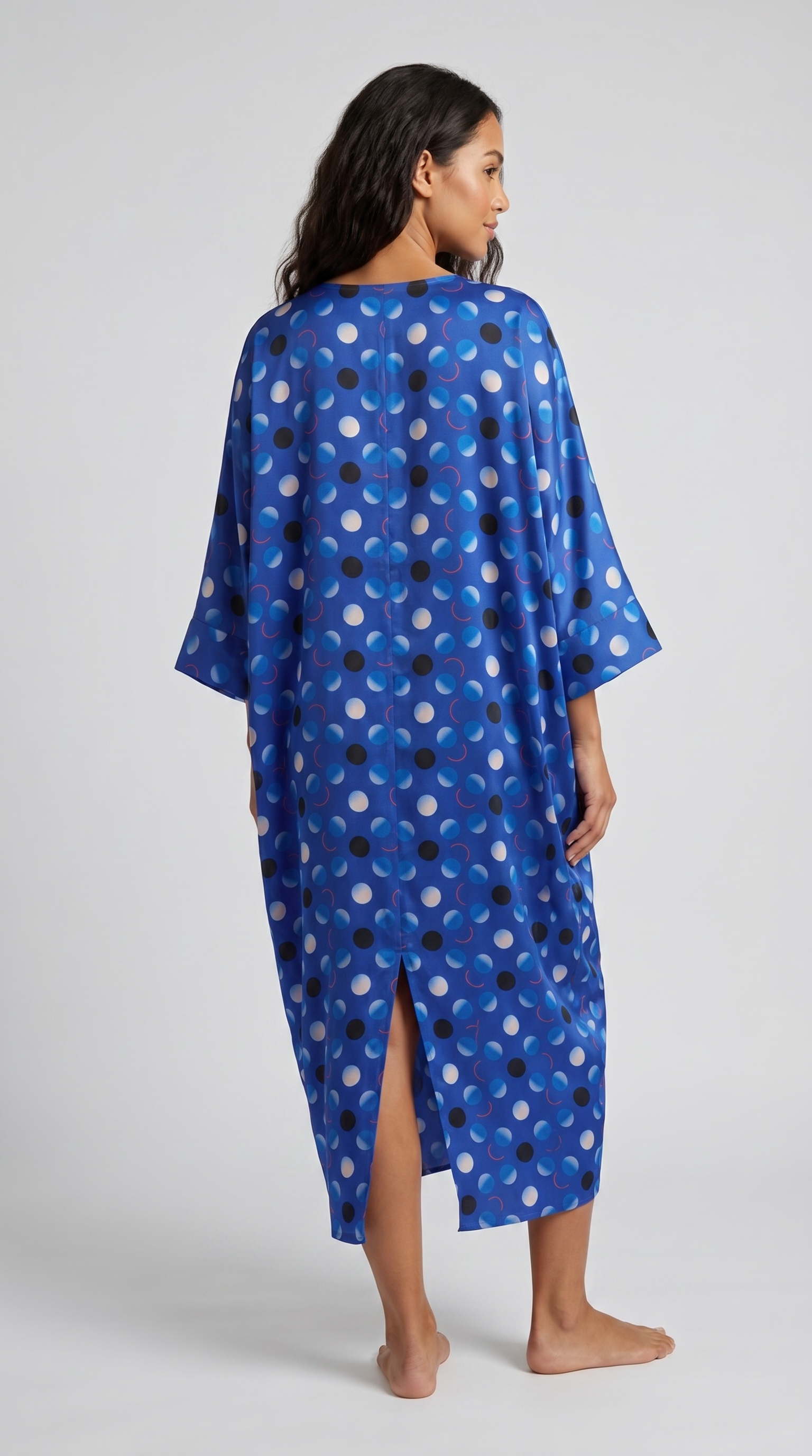 Capri Soleil Blue Silk Kaftan