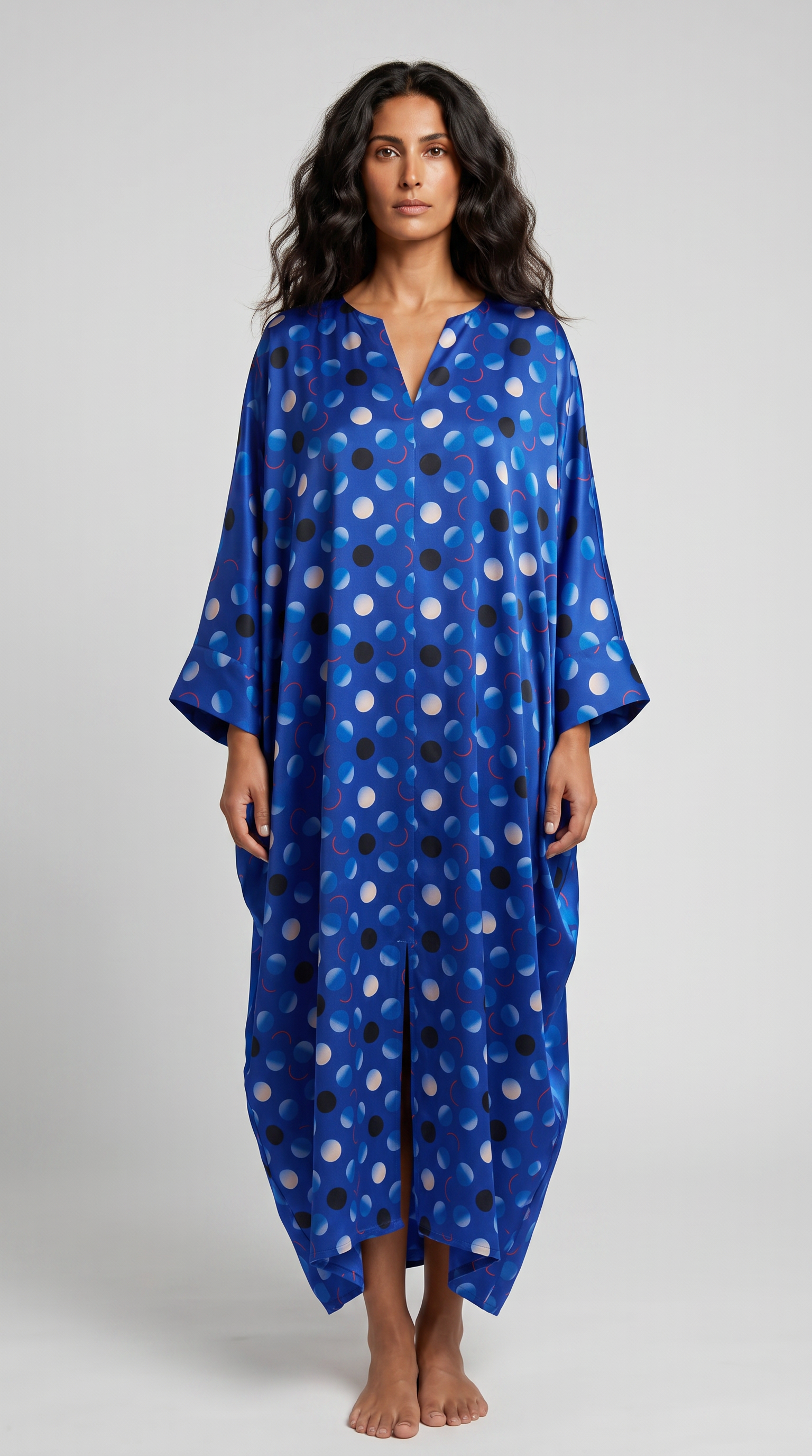 Capri Soleil Blue Silk Kaftan
