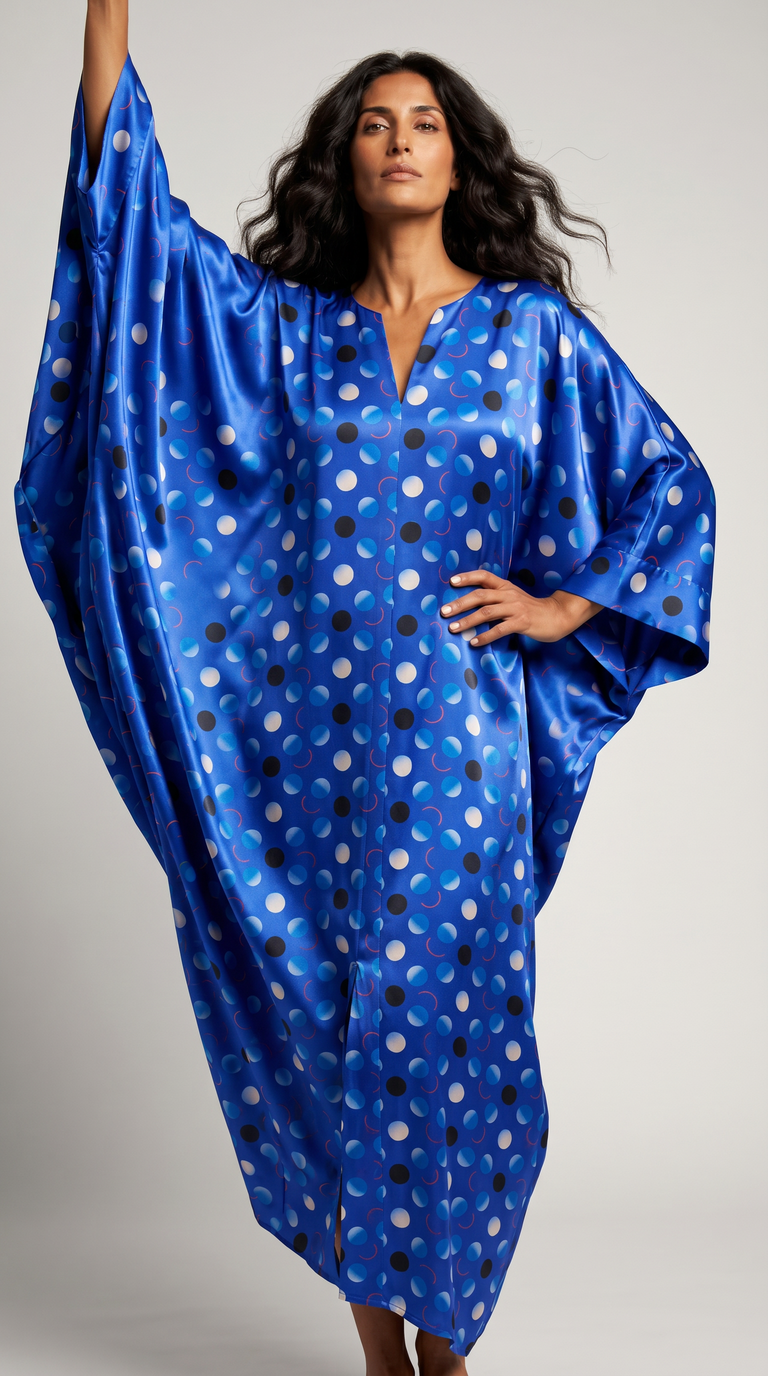 Capri Soleil Blue Silk Kaftan