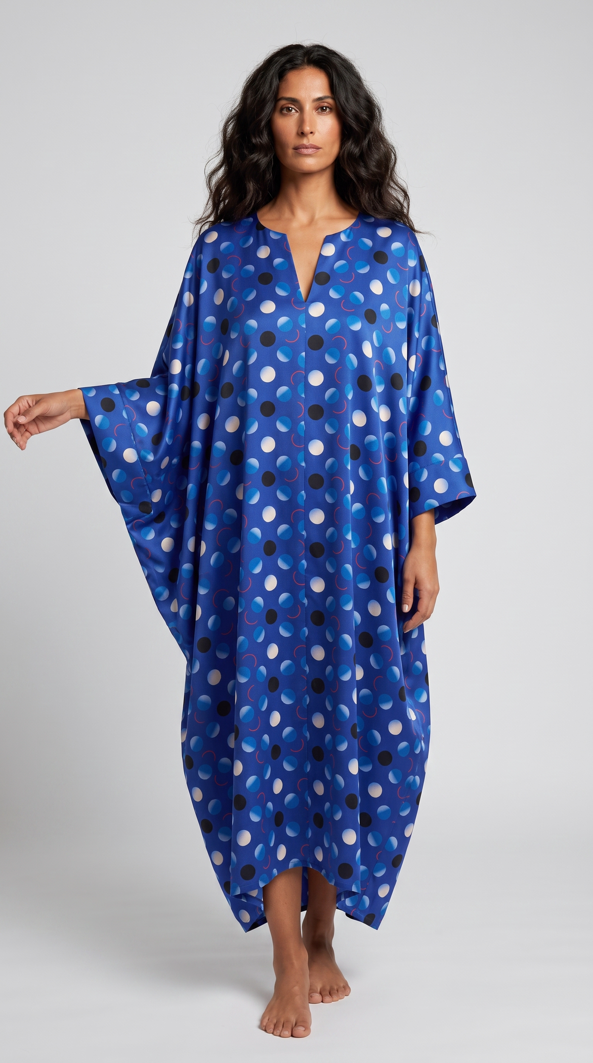 Capri Soleil Blue Silk Kaftan