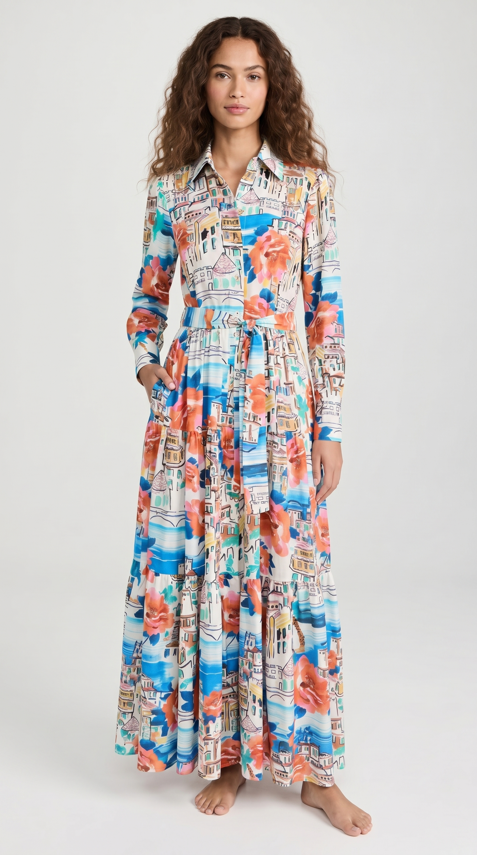 Positano Bloom Shirt Dress
