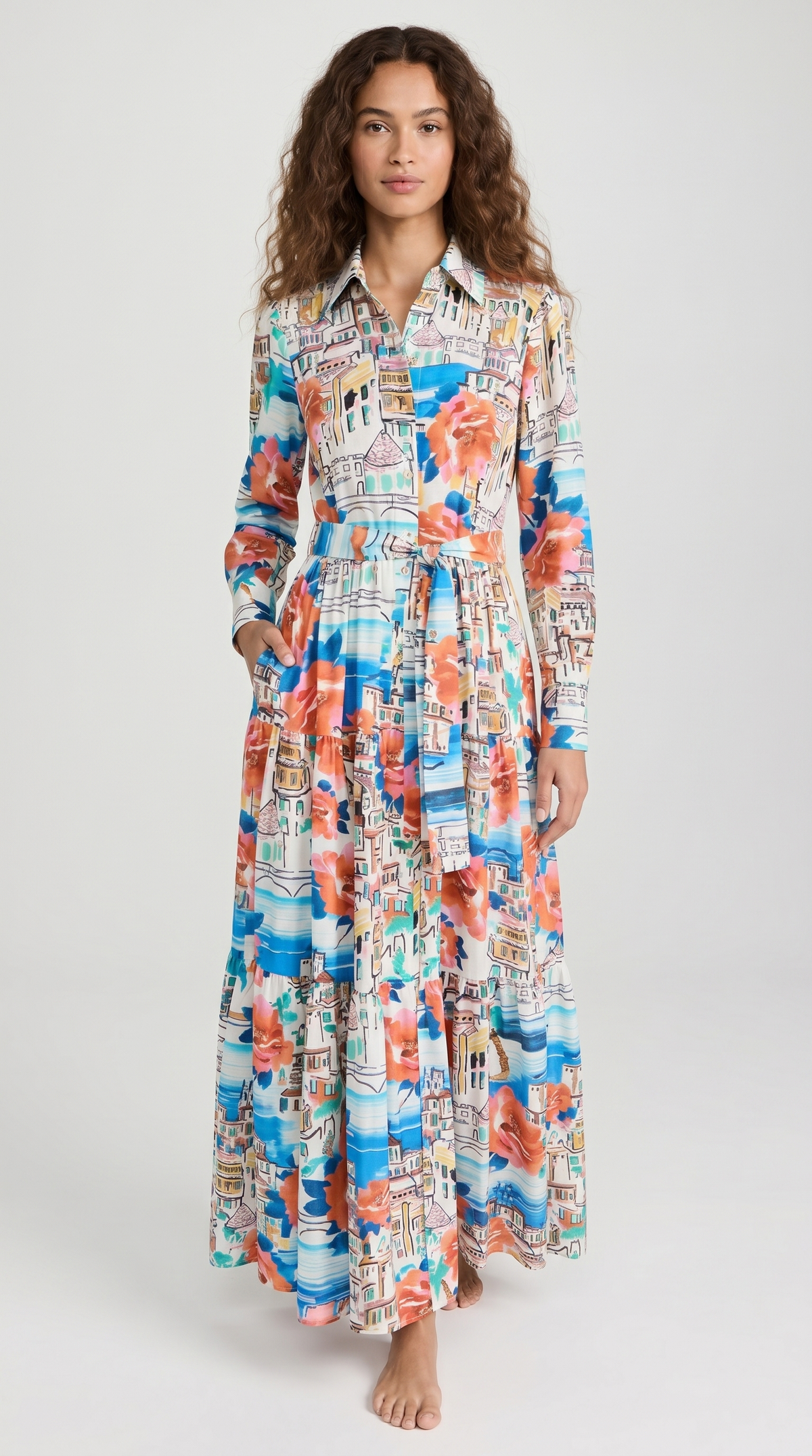 Positano Bloom Shirt Dress