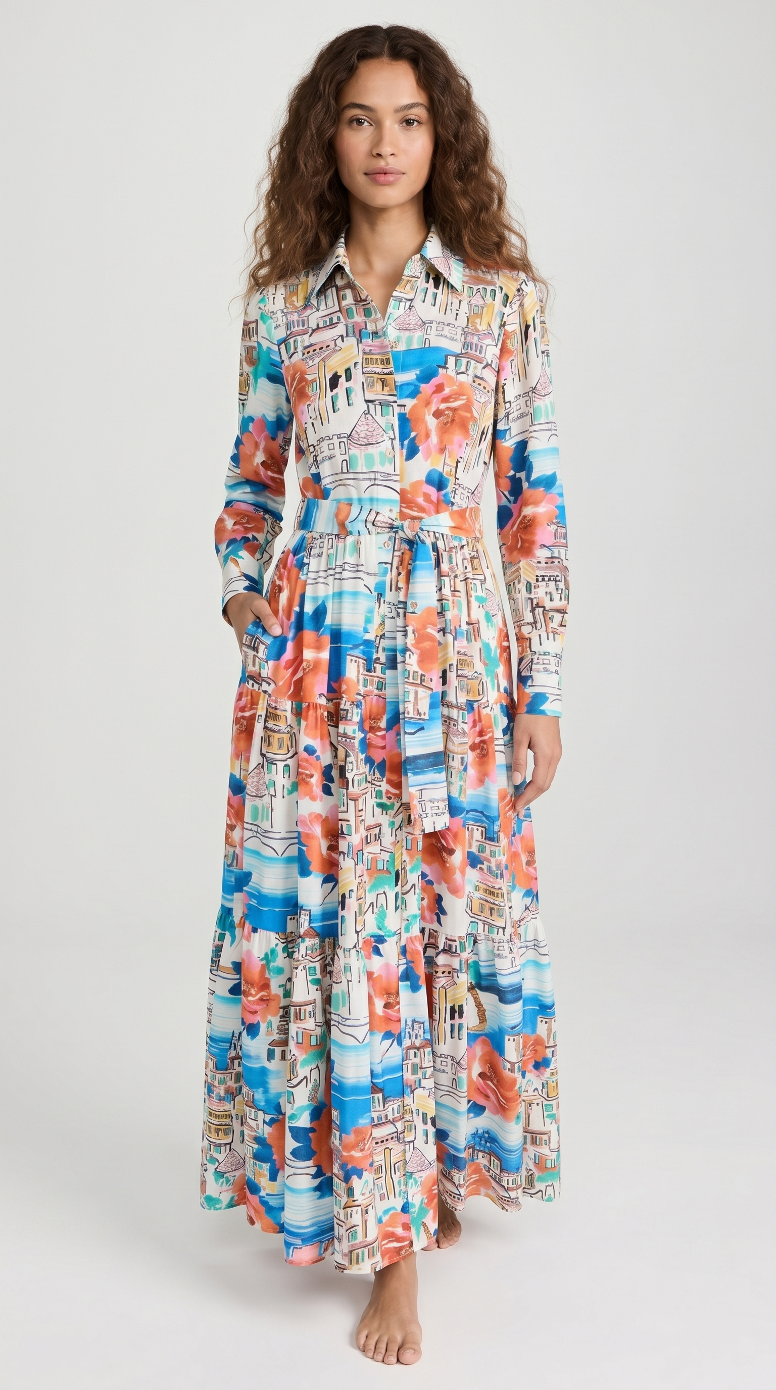 Positano Bloom Shirt Dress