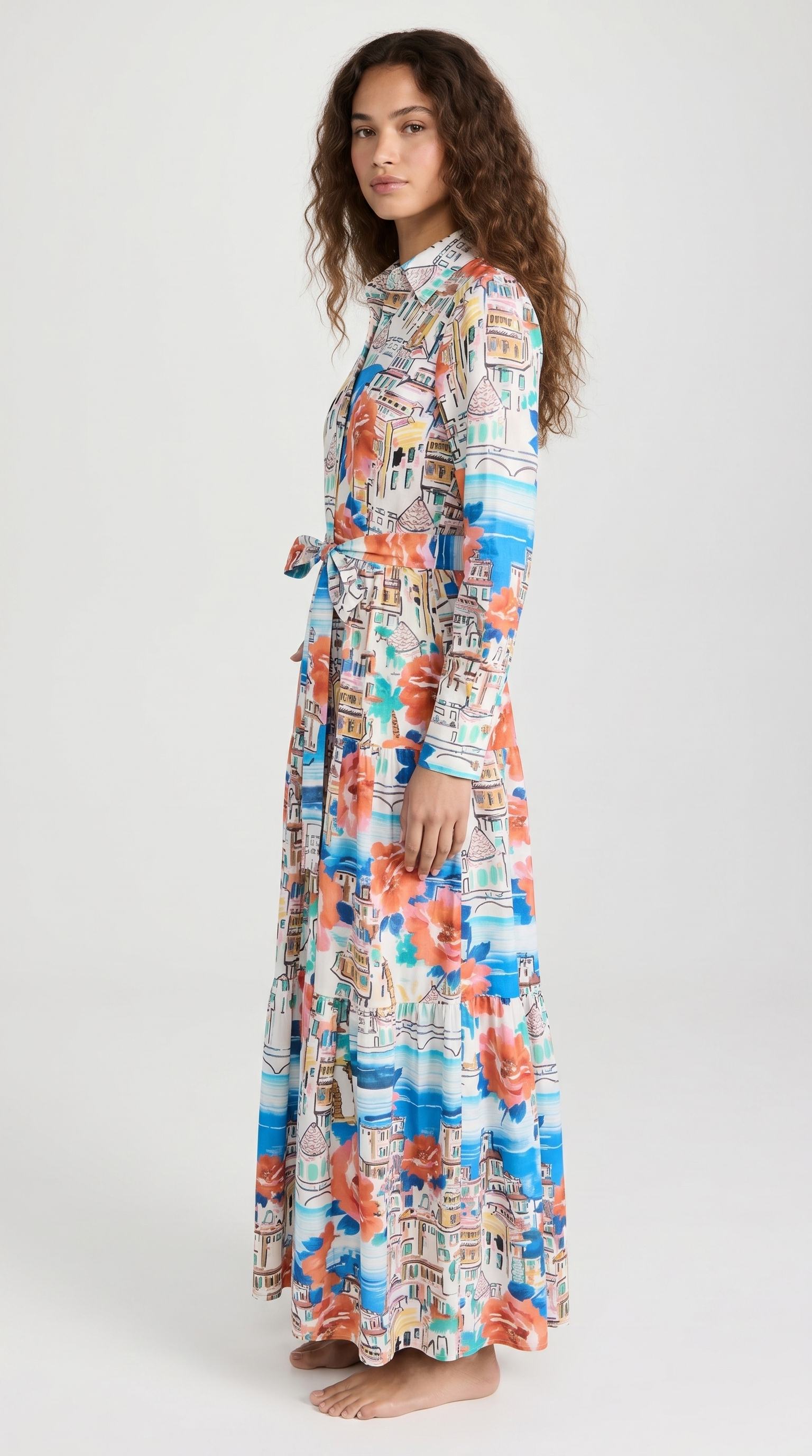 Positano Bloom Shirt Dress