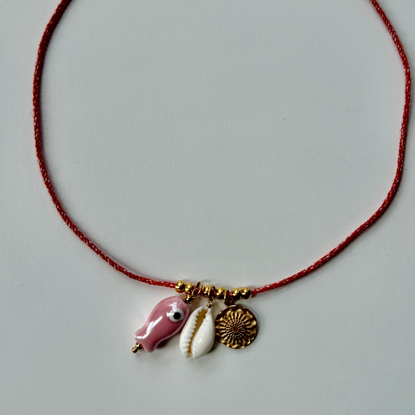 Red Summer String Necklace