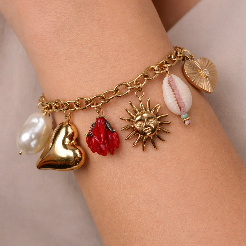 Summer Gold Plated Link Bracelet