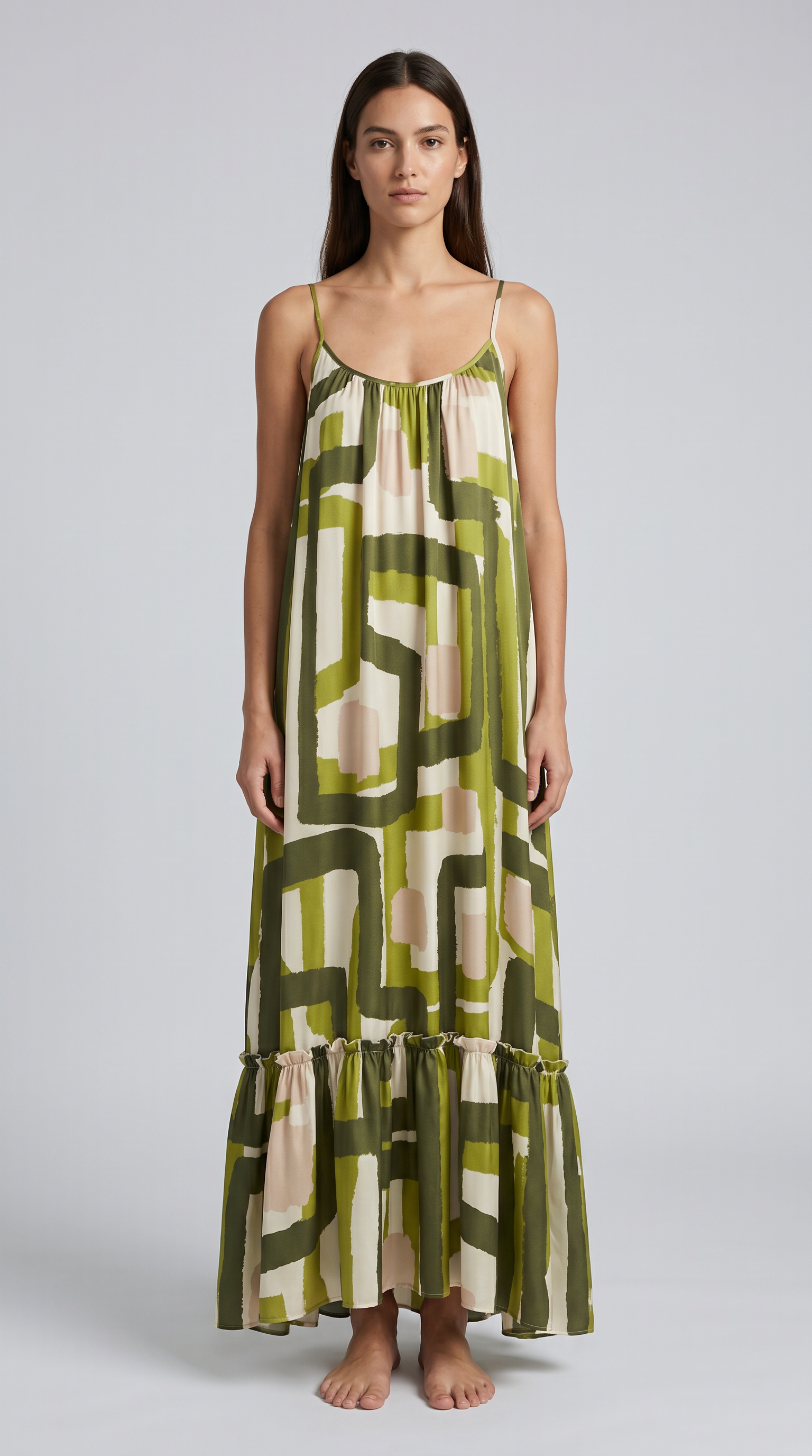 Amalfi Swirl Maxi Dress - Geometric