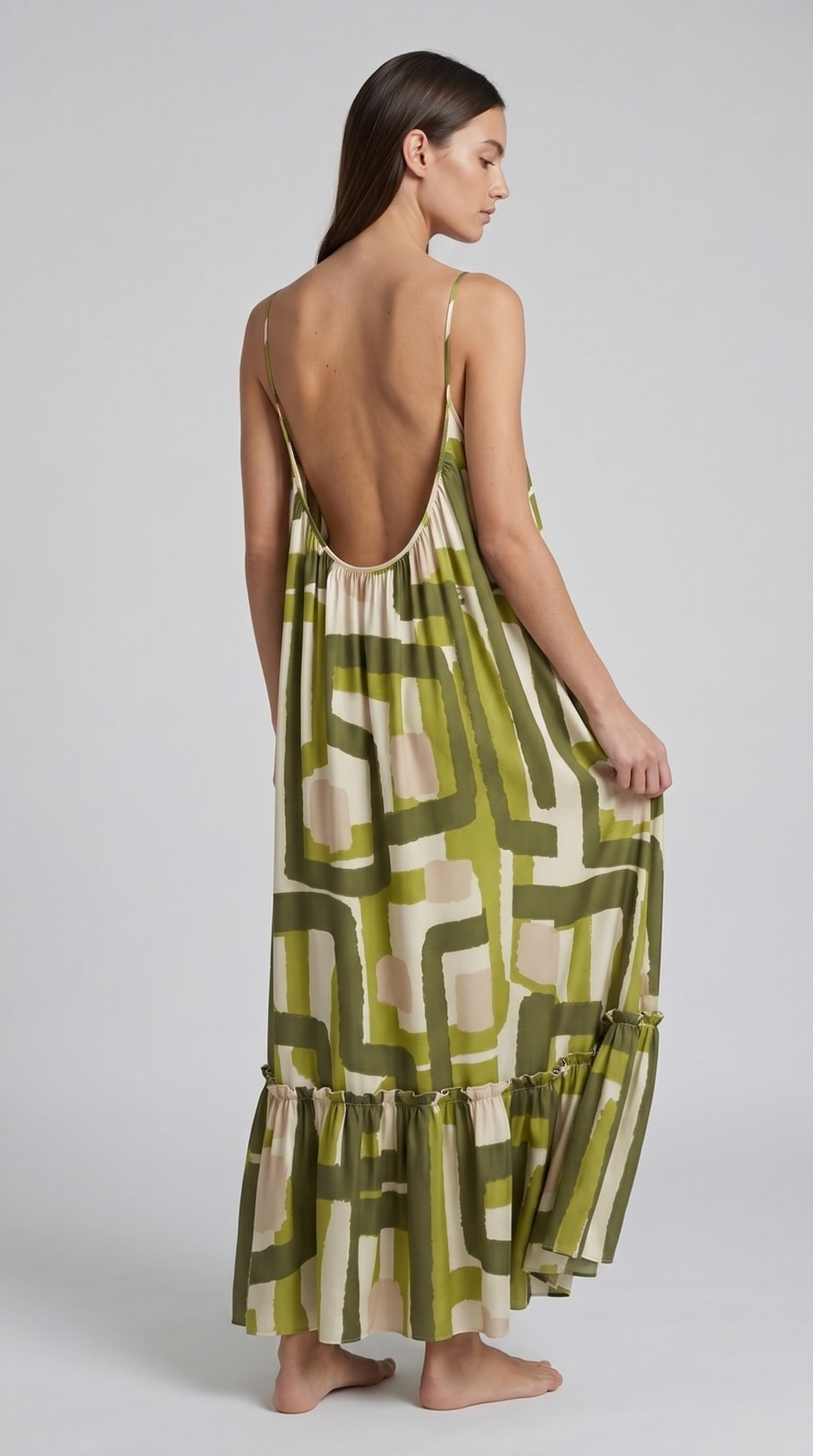 Amalfi Swirl Maxi Dress - Geometric