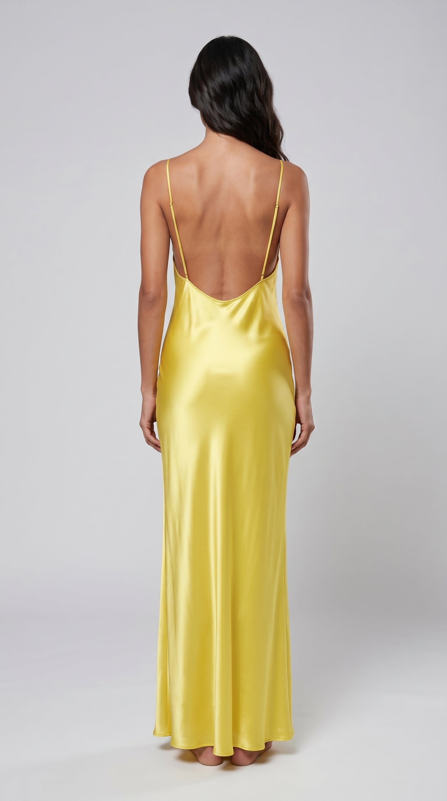 Portofino Pure Silk Satin Dress - Limoncello