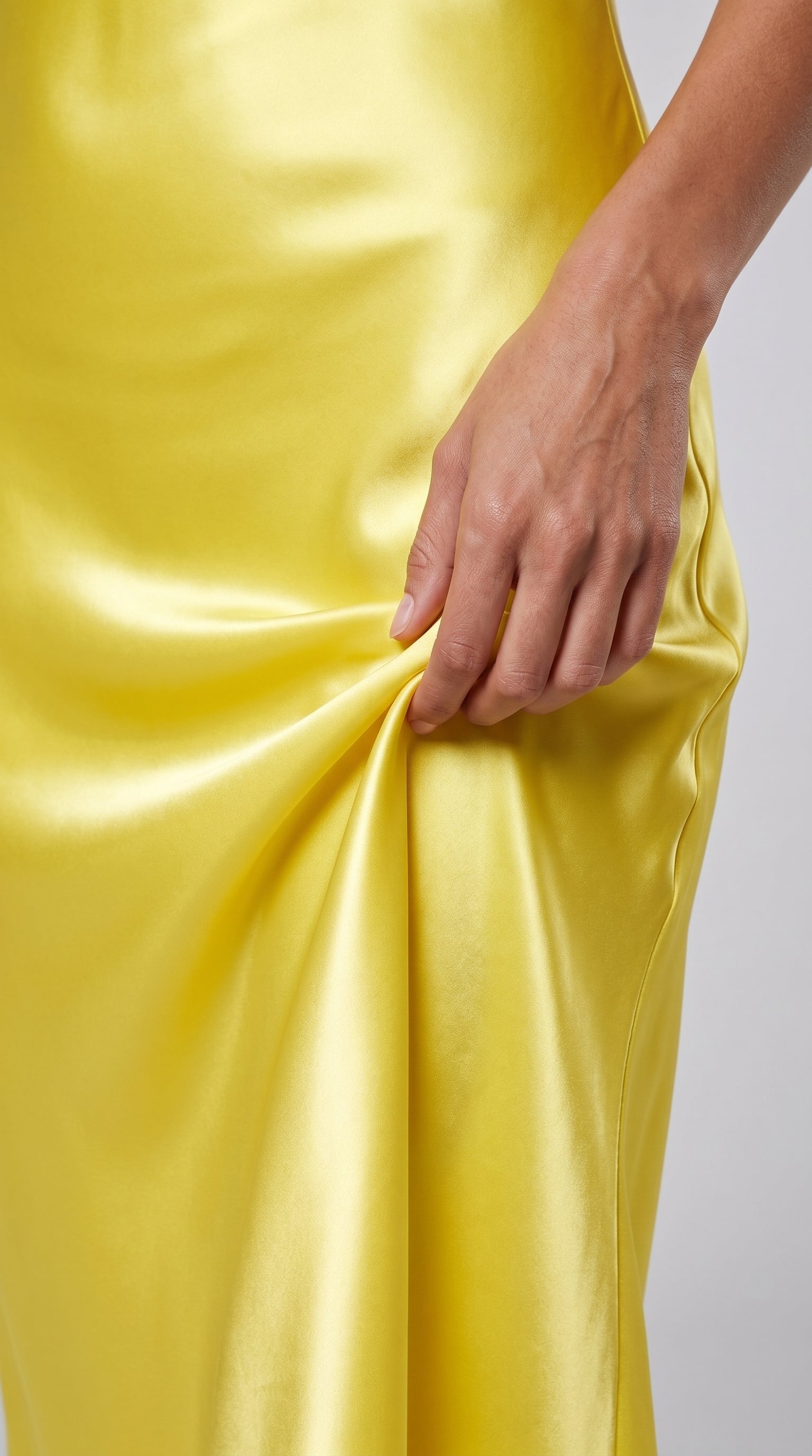 Portofino Pure Silk Satin Dress - Limoncello
