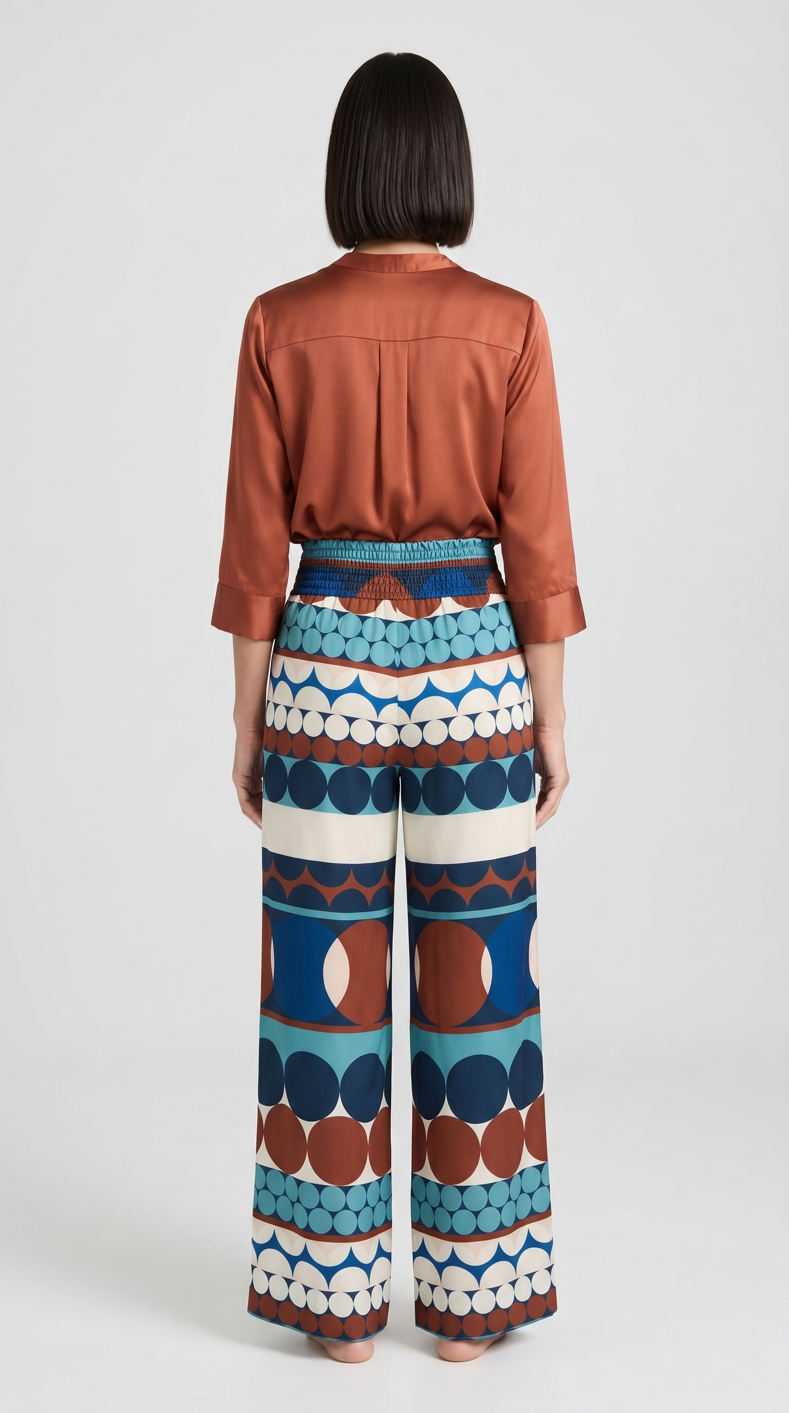 Santorini Geometric Trousers