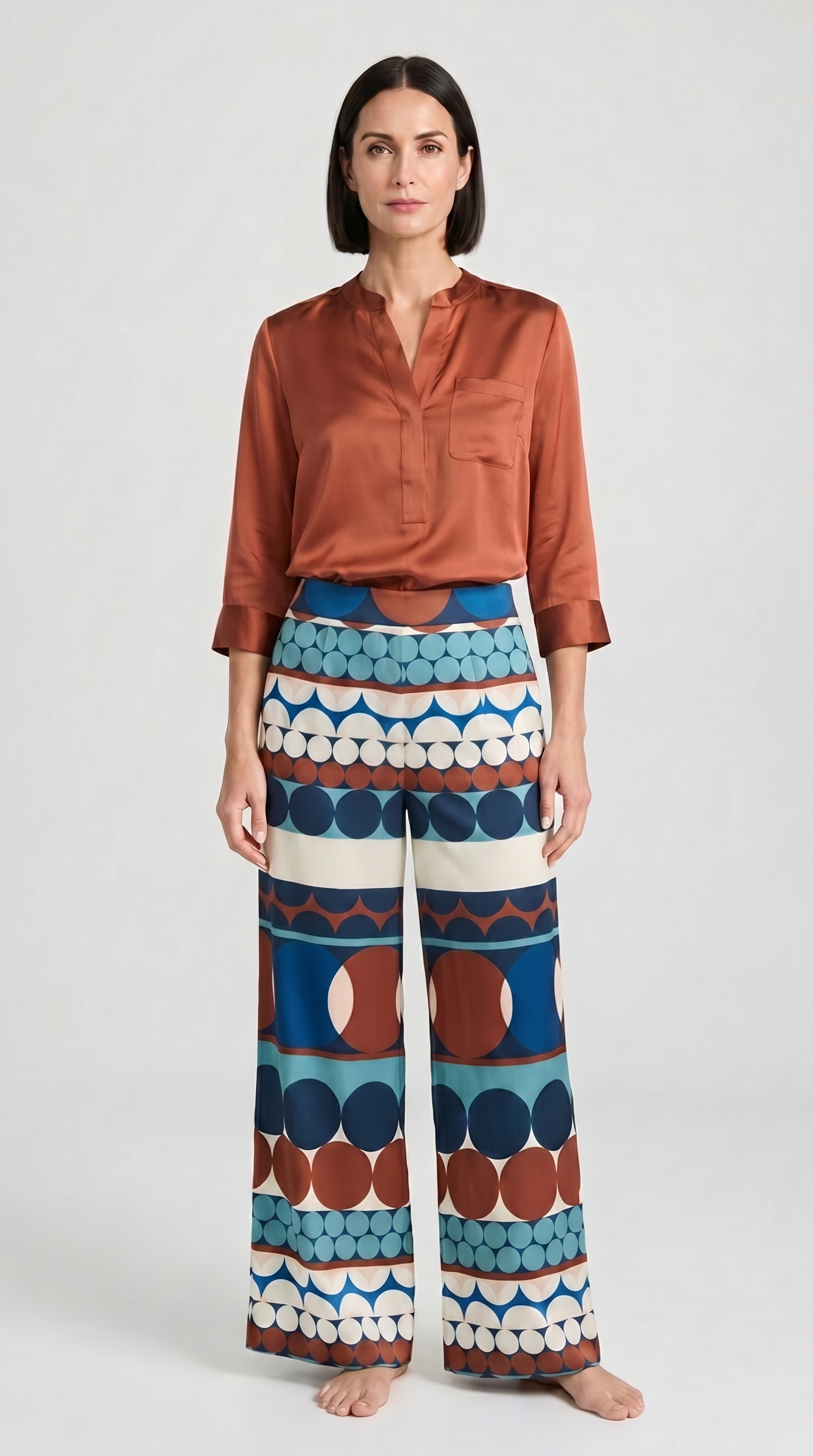 Santorini Geometric Trousers