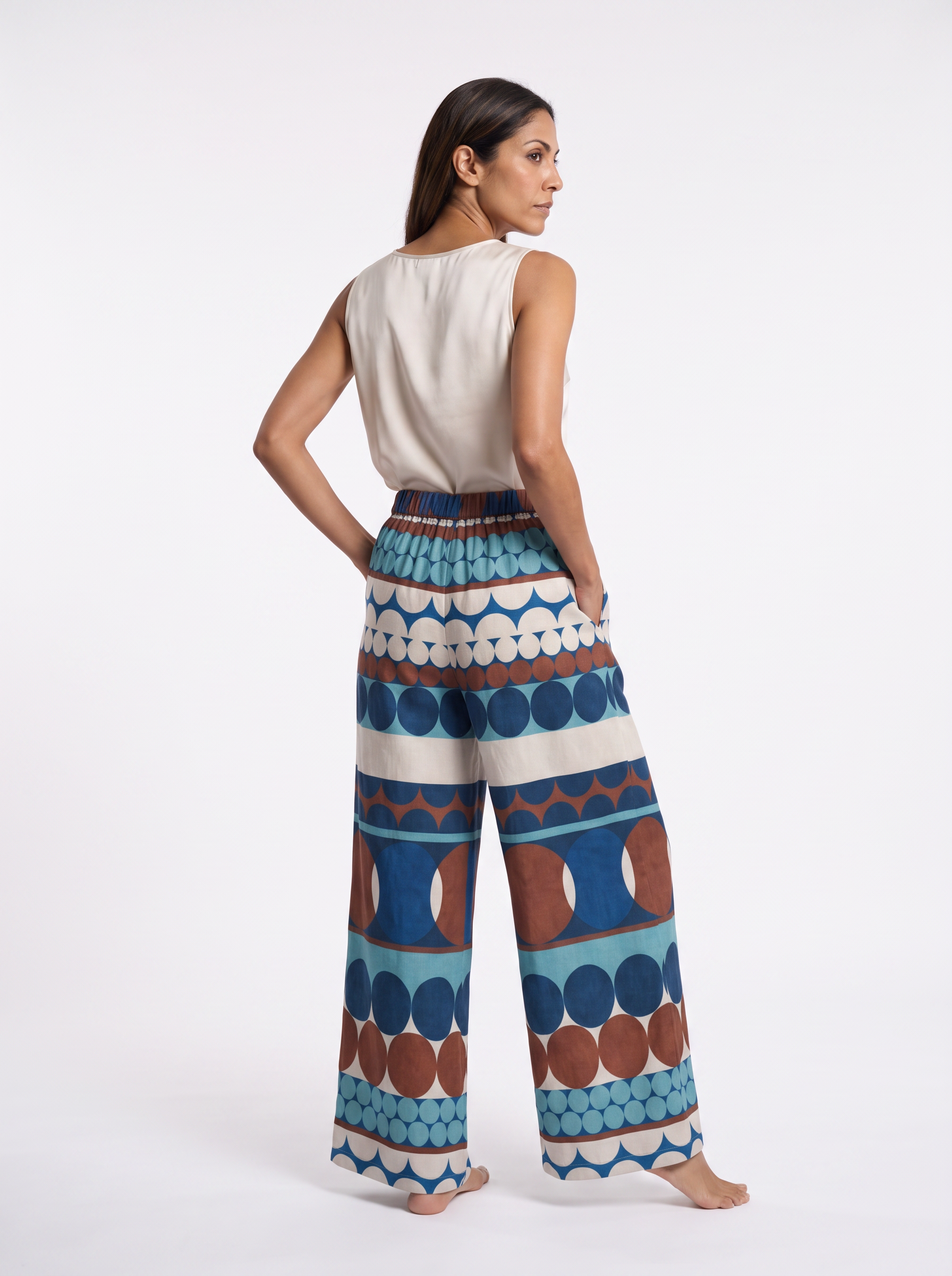 Santorini Geometric Trousers