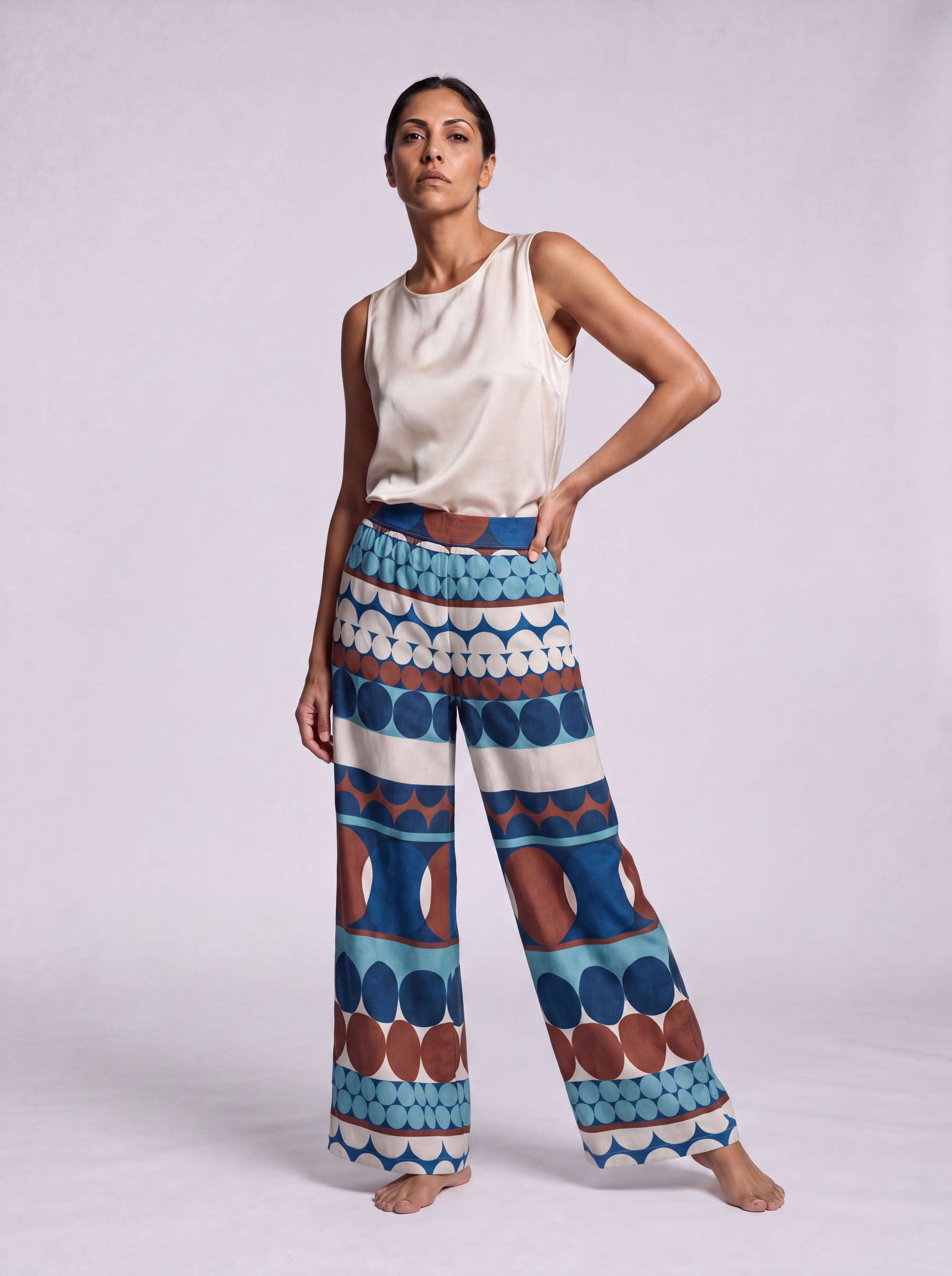 Santorini Geometric Trousers