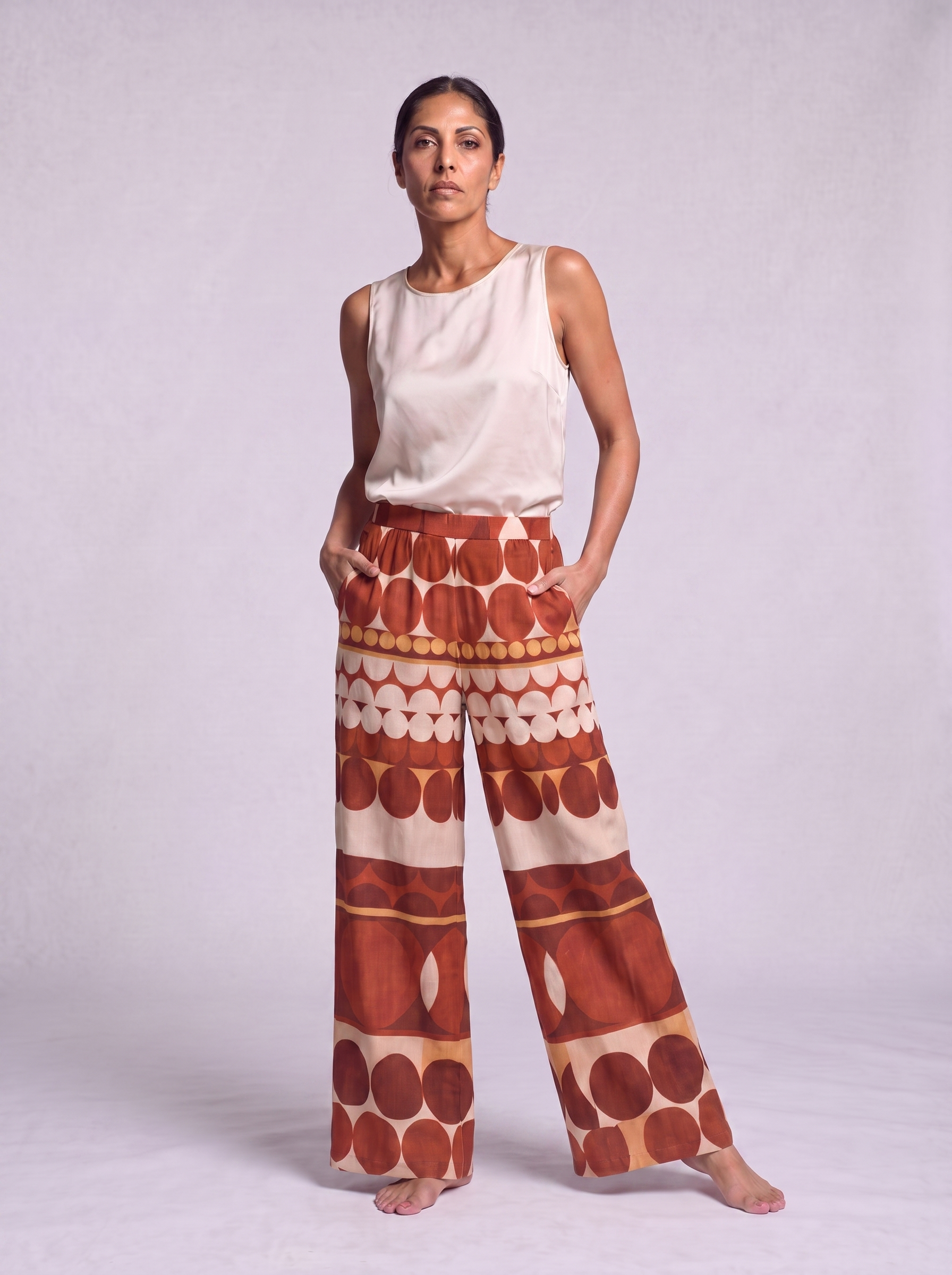 Santorini Geometric Trousers