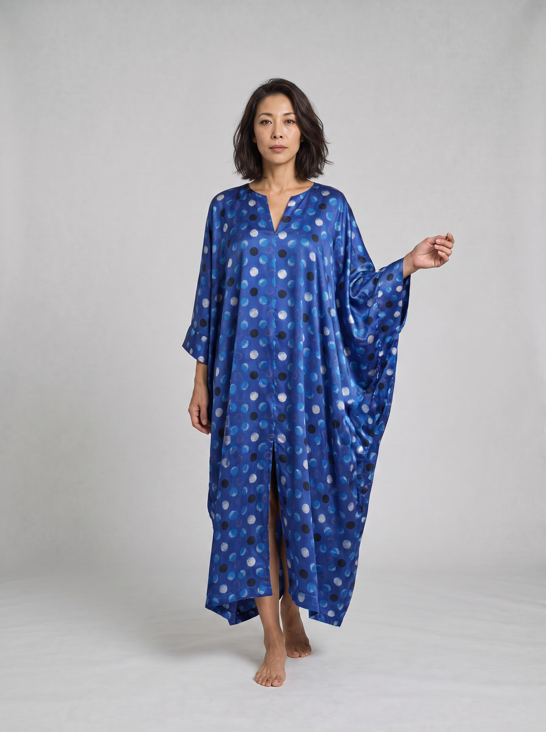 Capri Soleil Blue Silk Kaftan
