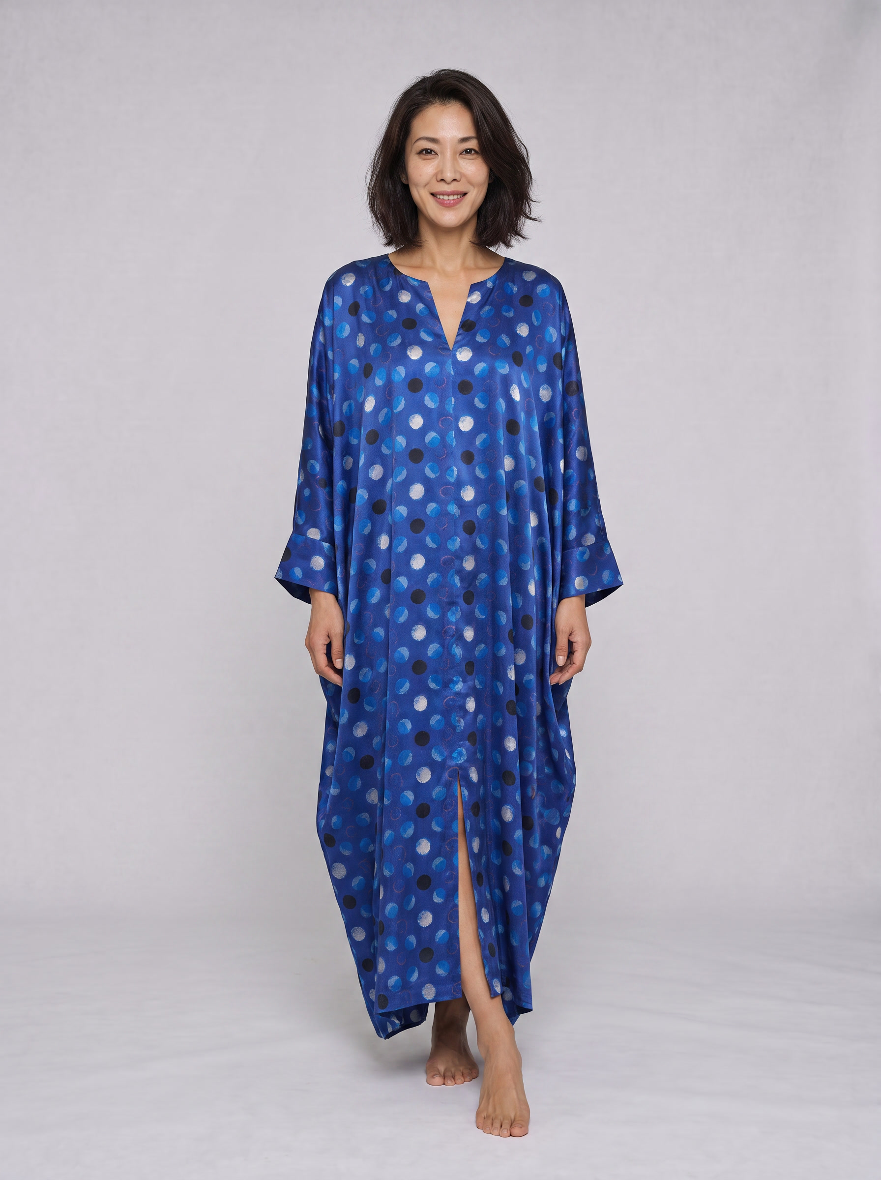 Capri Soleil Blue Silk Kaftan