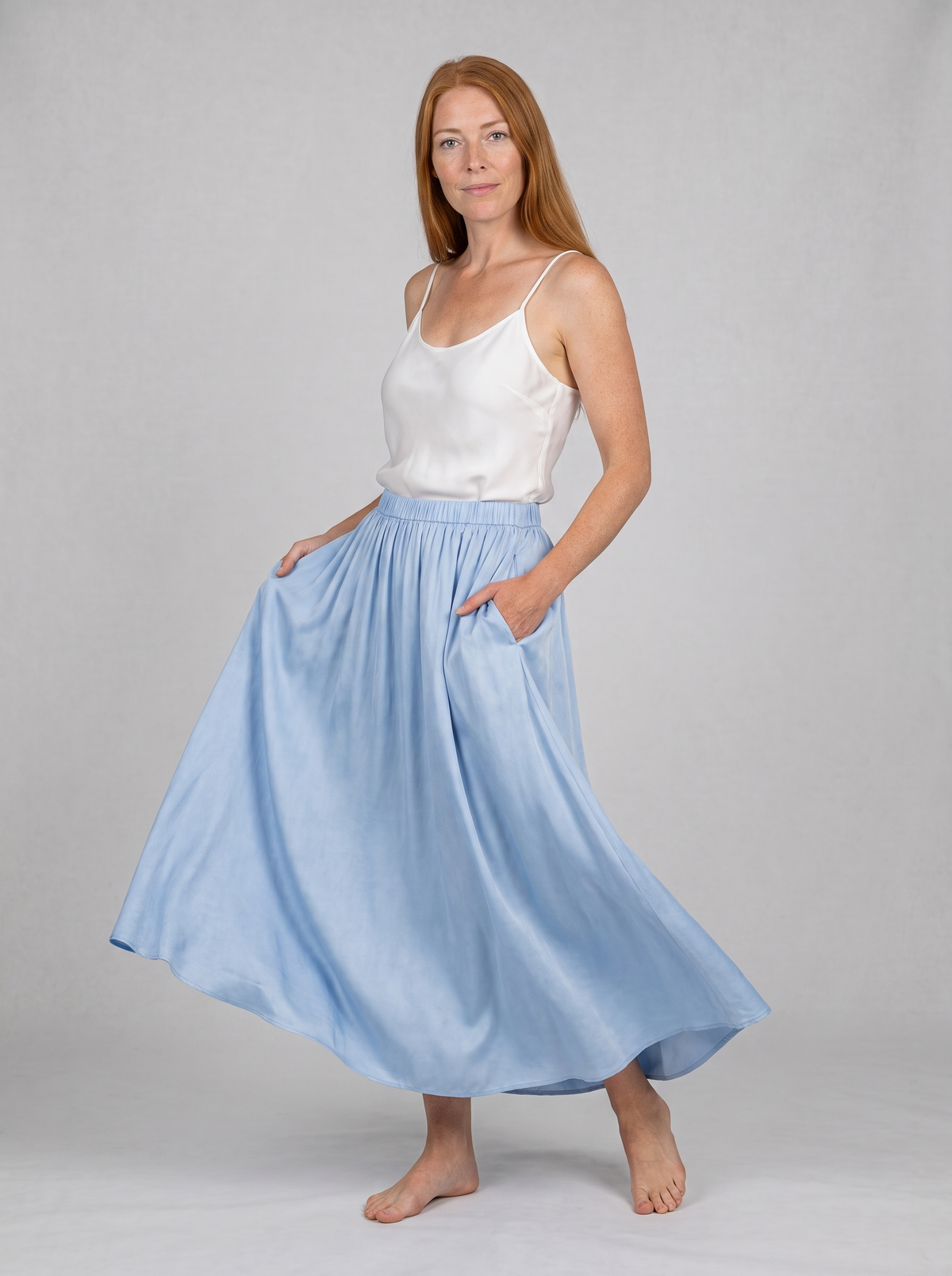 Savannah Pure Silk Maxi Skirt