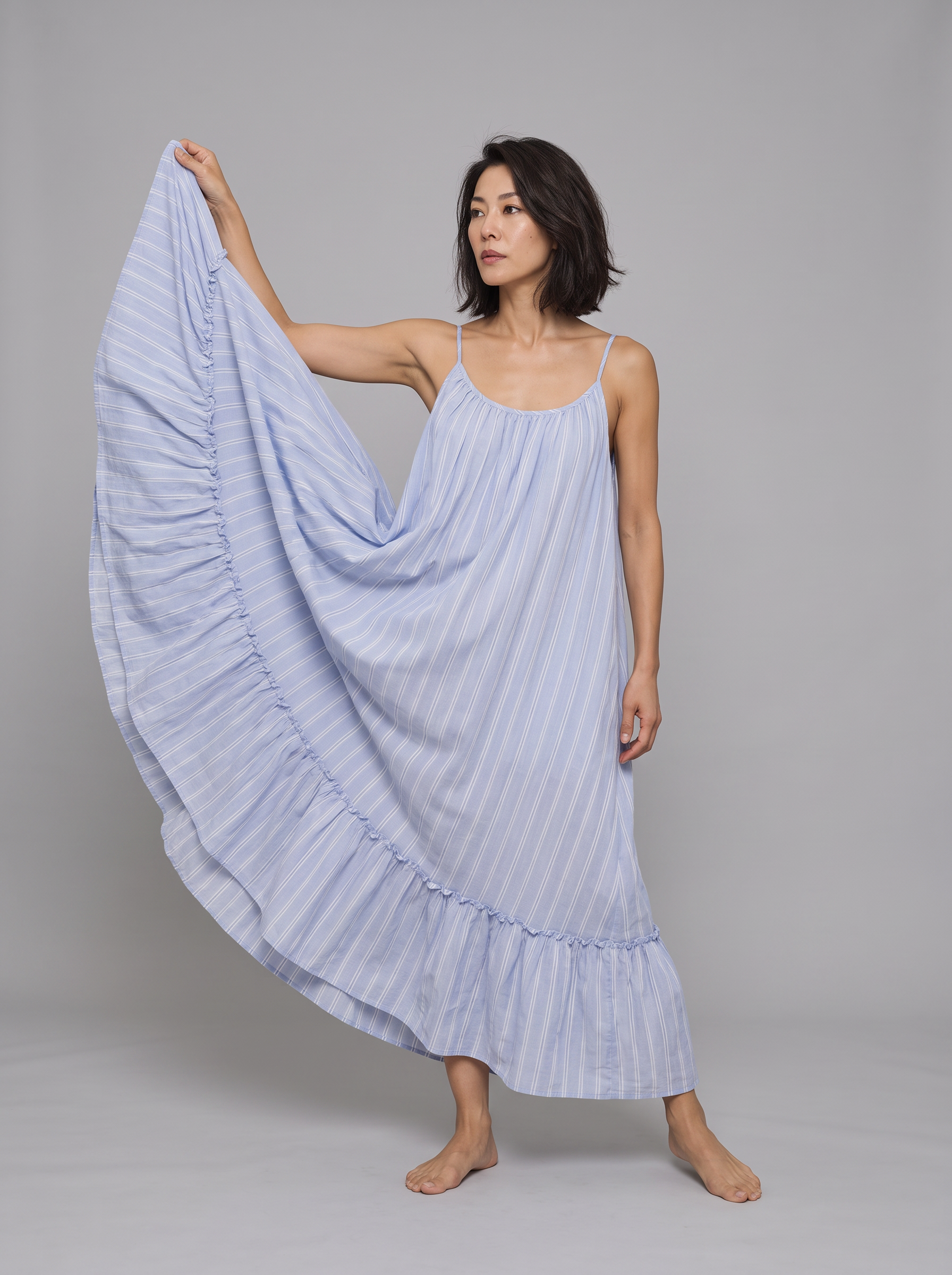 Amalfi Swirl Maxi Dress - Pinstripe