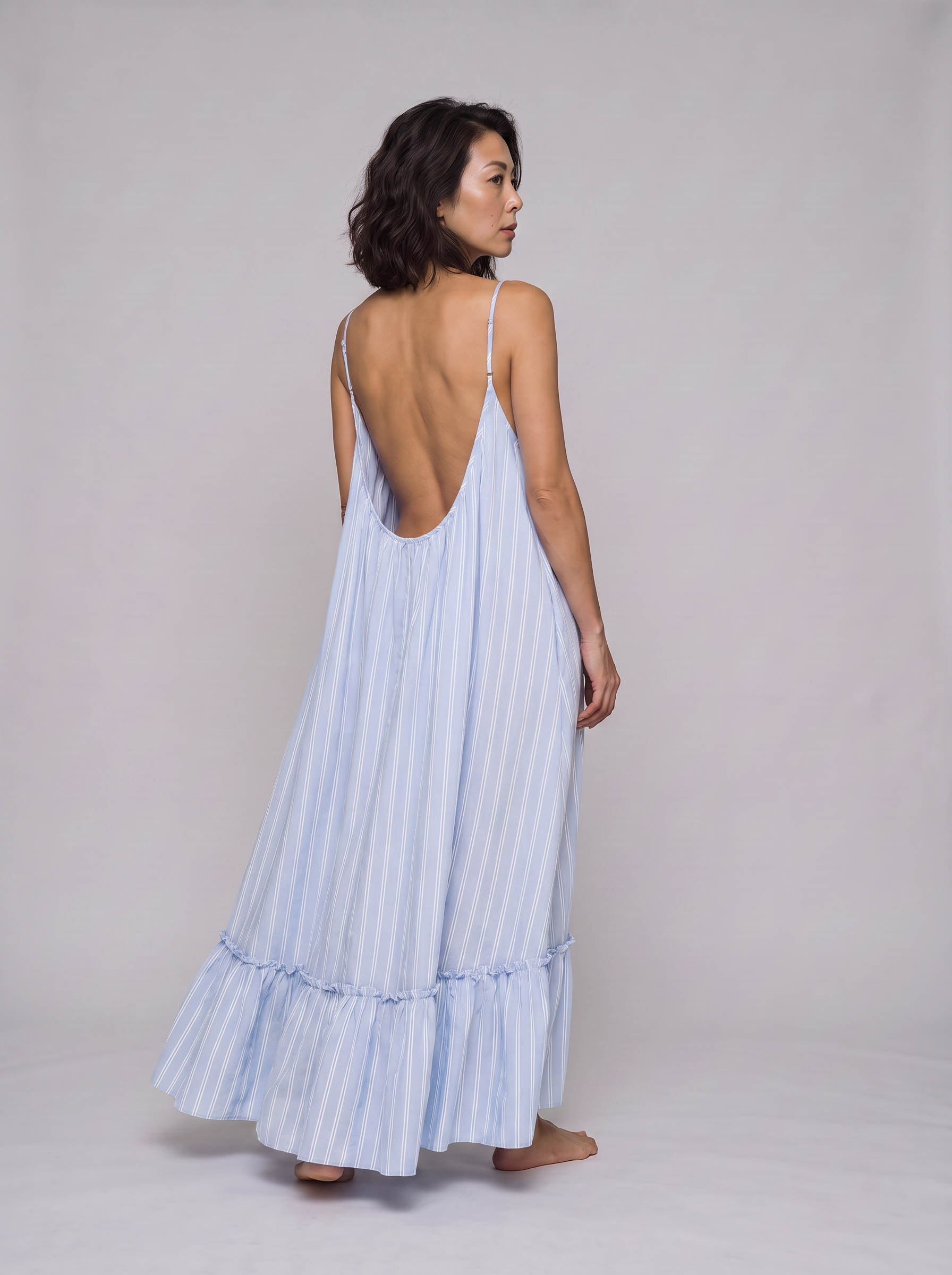 Amalfi Swirl Maxi Dress - Pinstripe