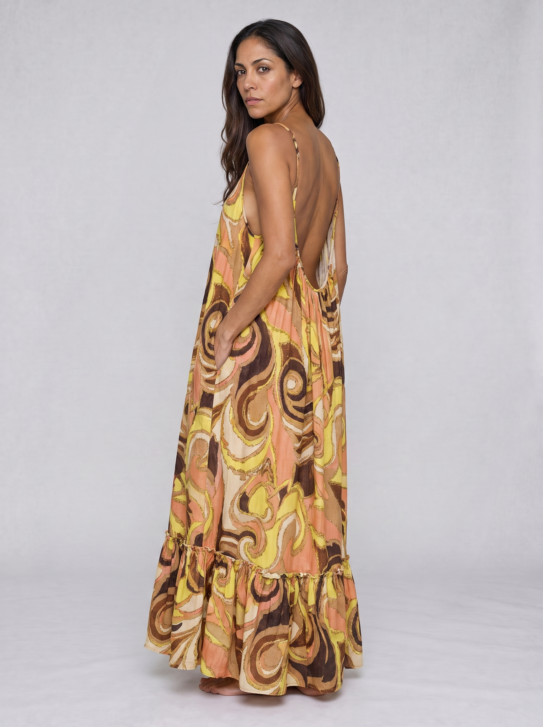 Amalfi Swirl Maxi Dress - Geometric