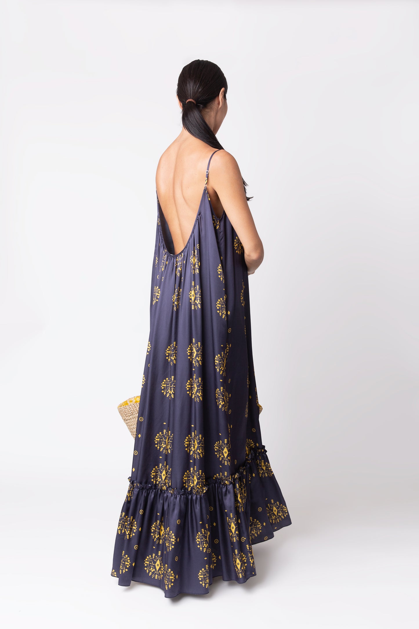 Silk Spaghetti dress - Navy