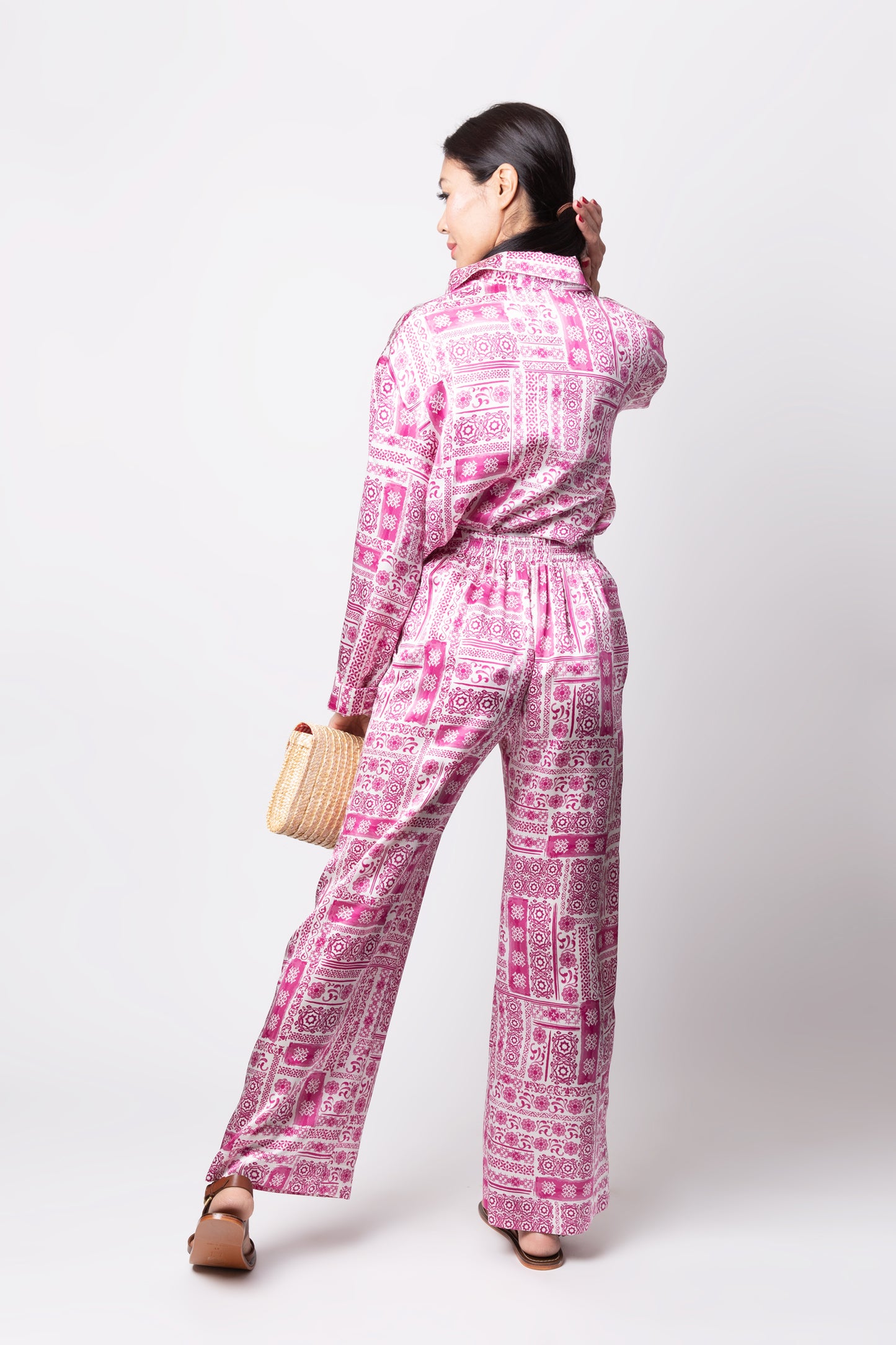 Martina London Logo Silk Shirt - Pyjama Set