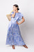 Ruffled Silk Dress - Blue