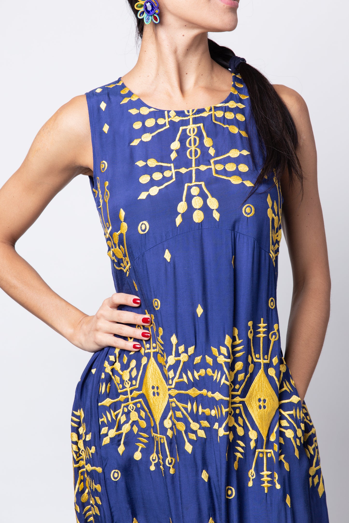 Botanika dress - Royal blue and yellow