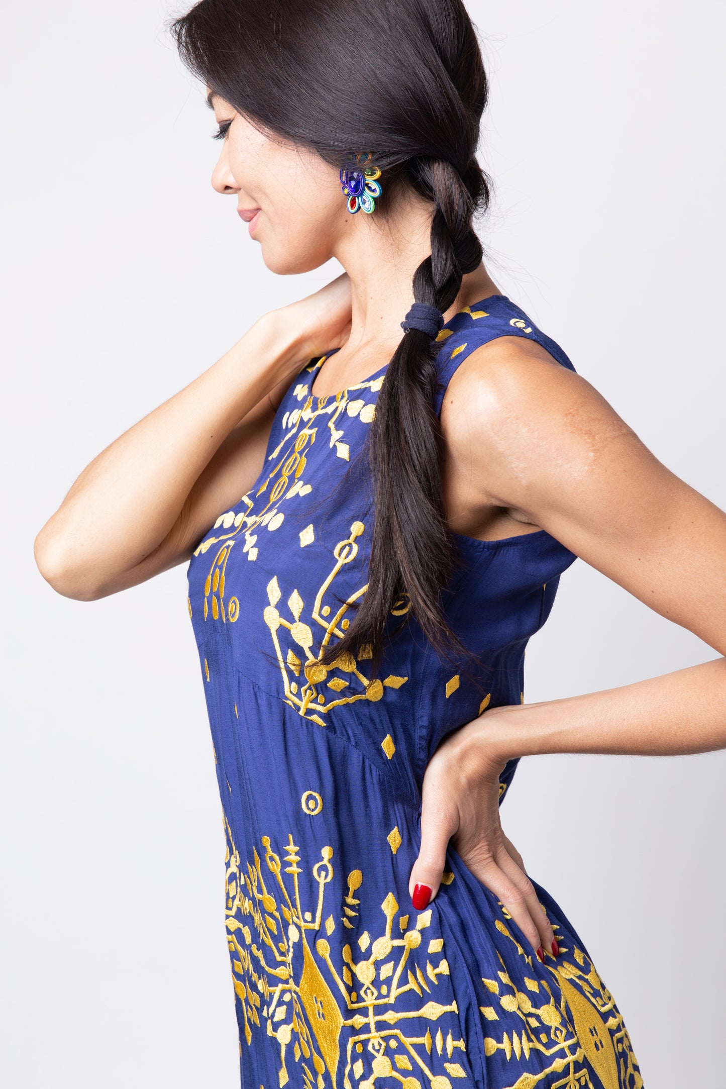 Botanika dress - Royal blue and yellow