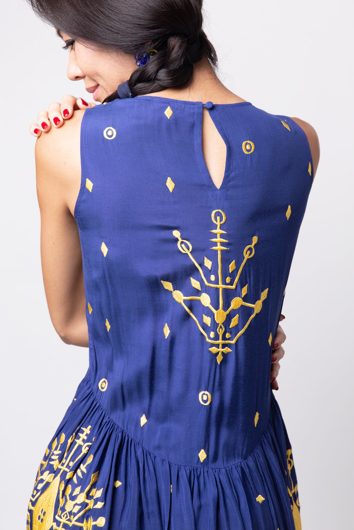Botanika dress - Royal blue and yellow