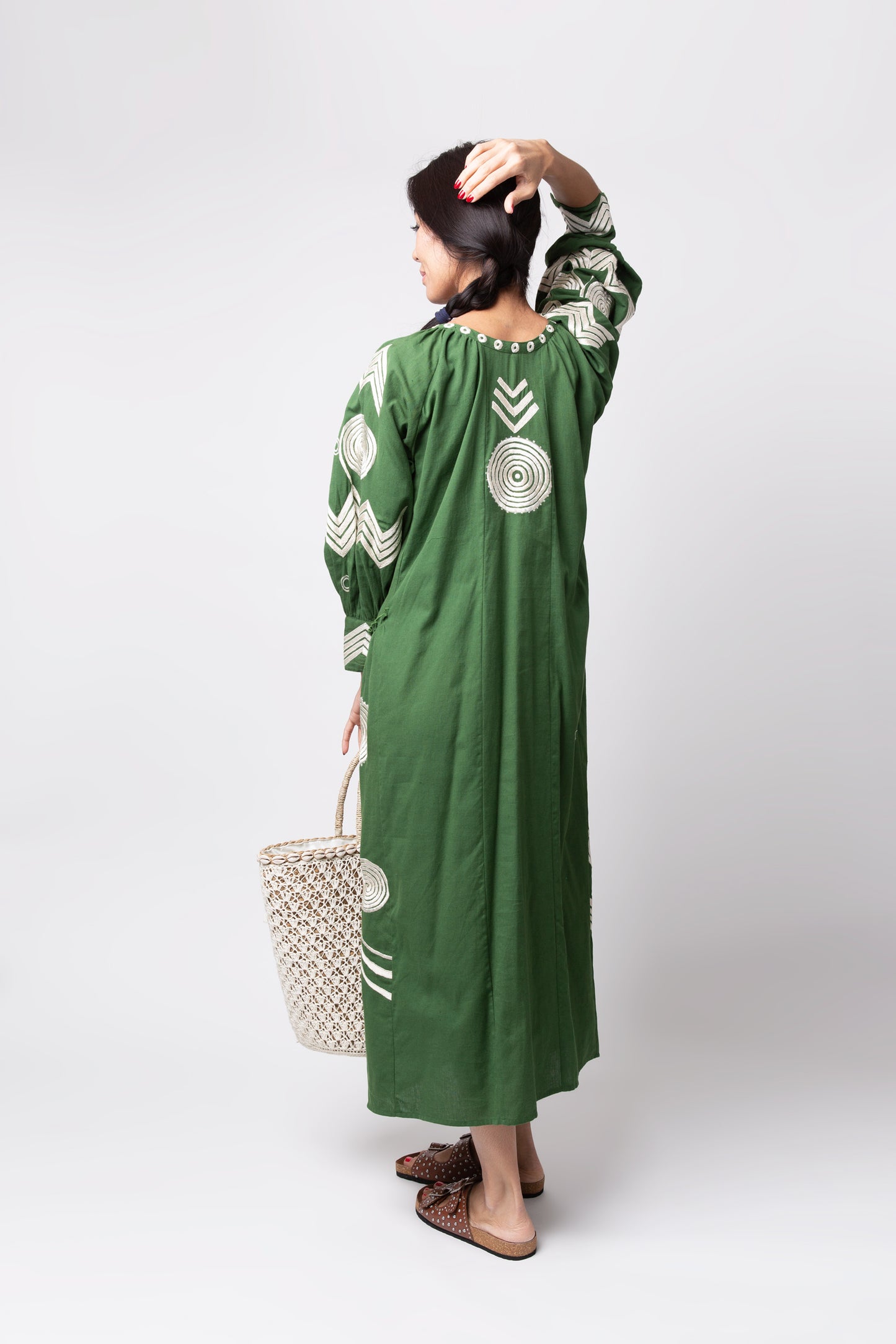 Barbarella dress - Green and white