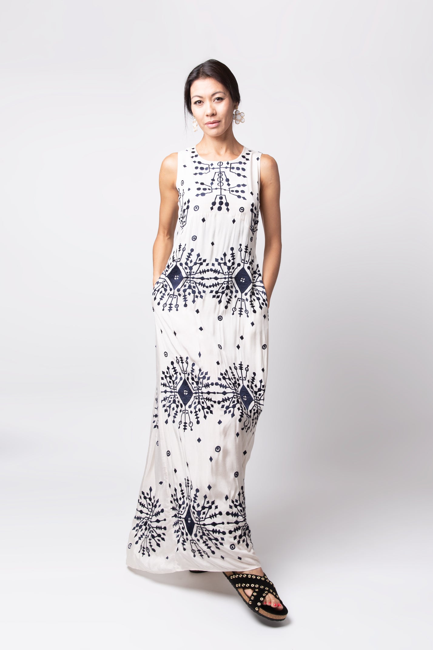 Botanika dress - White and navy
